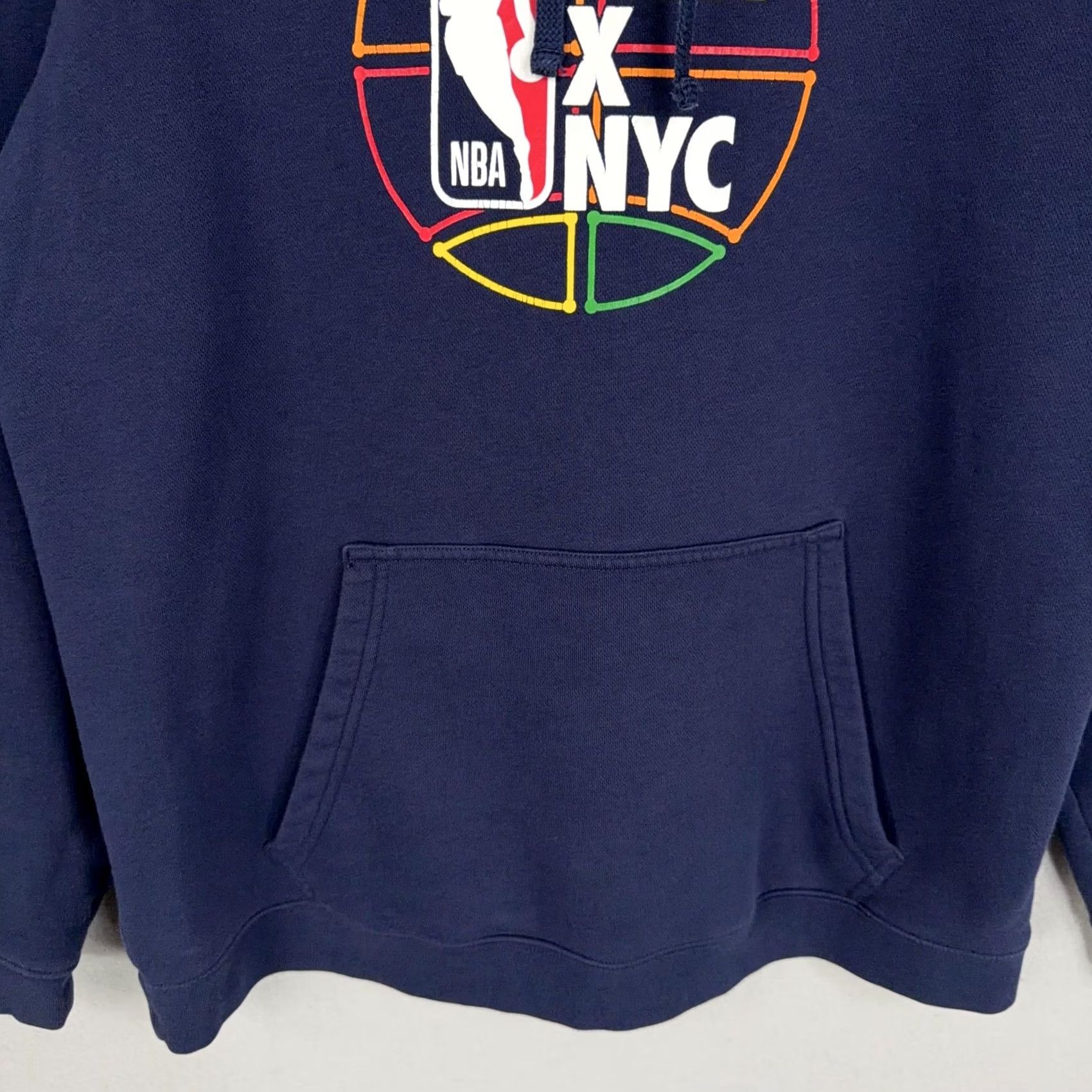 Nike Nike NBA NYC Hoodie Mens Large Navy Blue Fleece Pullover Basketball Club Swoosh Logo Pouch Pocket Size US L / EU 52-54 / 3 - 3 Thumbnail