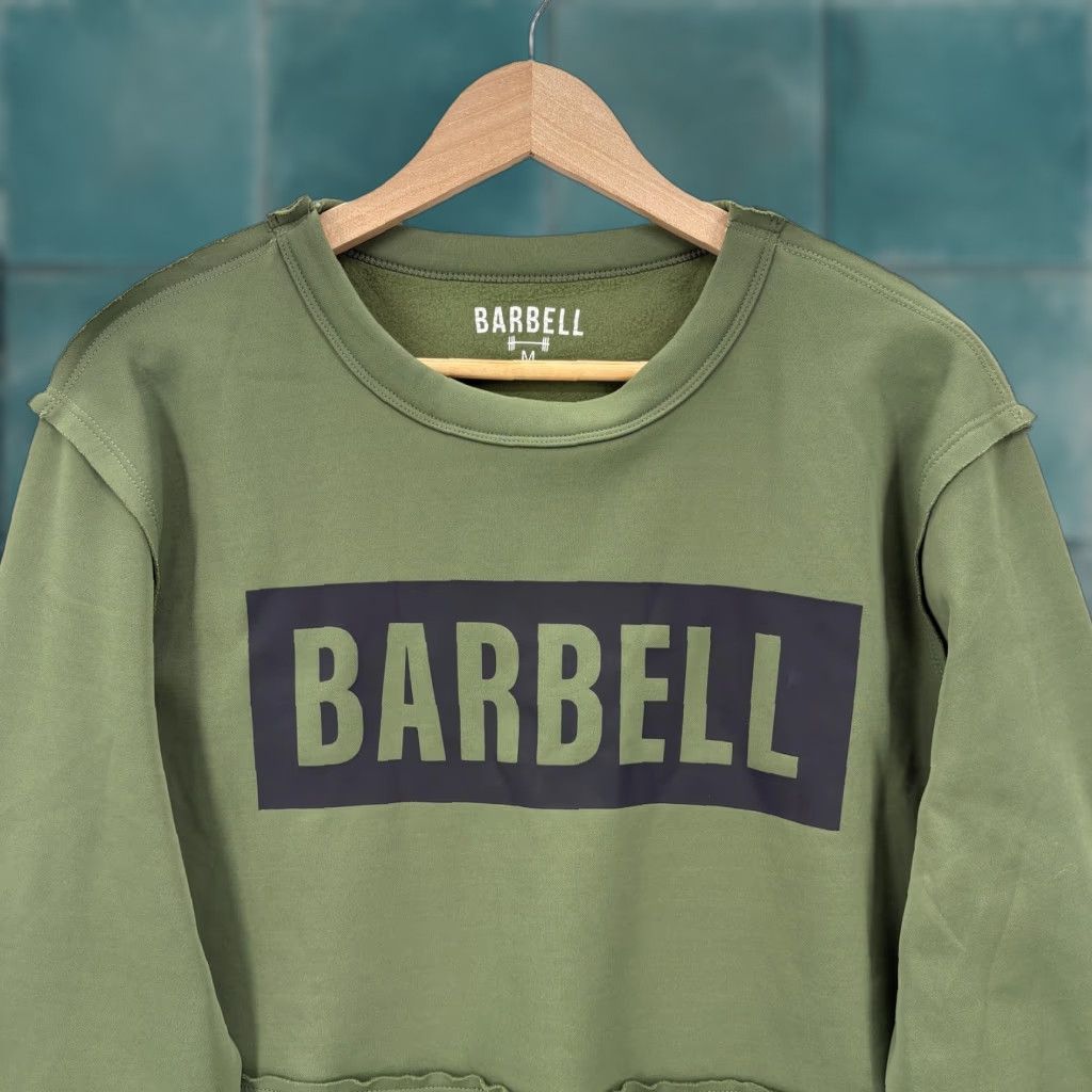 Vintage Barbell Apparel Sweatshirt Mens Medium Green Fleece Pullover Crewneck Graphic Print Size US M / EU 48-50 / 2 - 1 Thumbnail