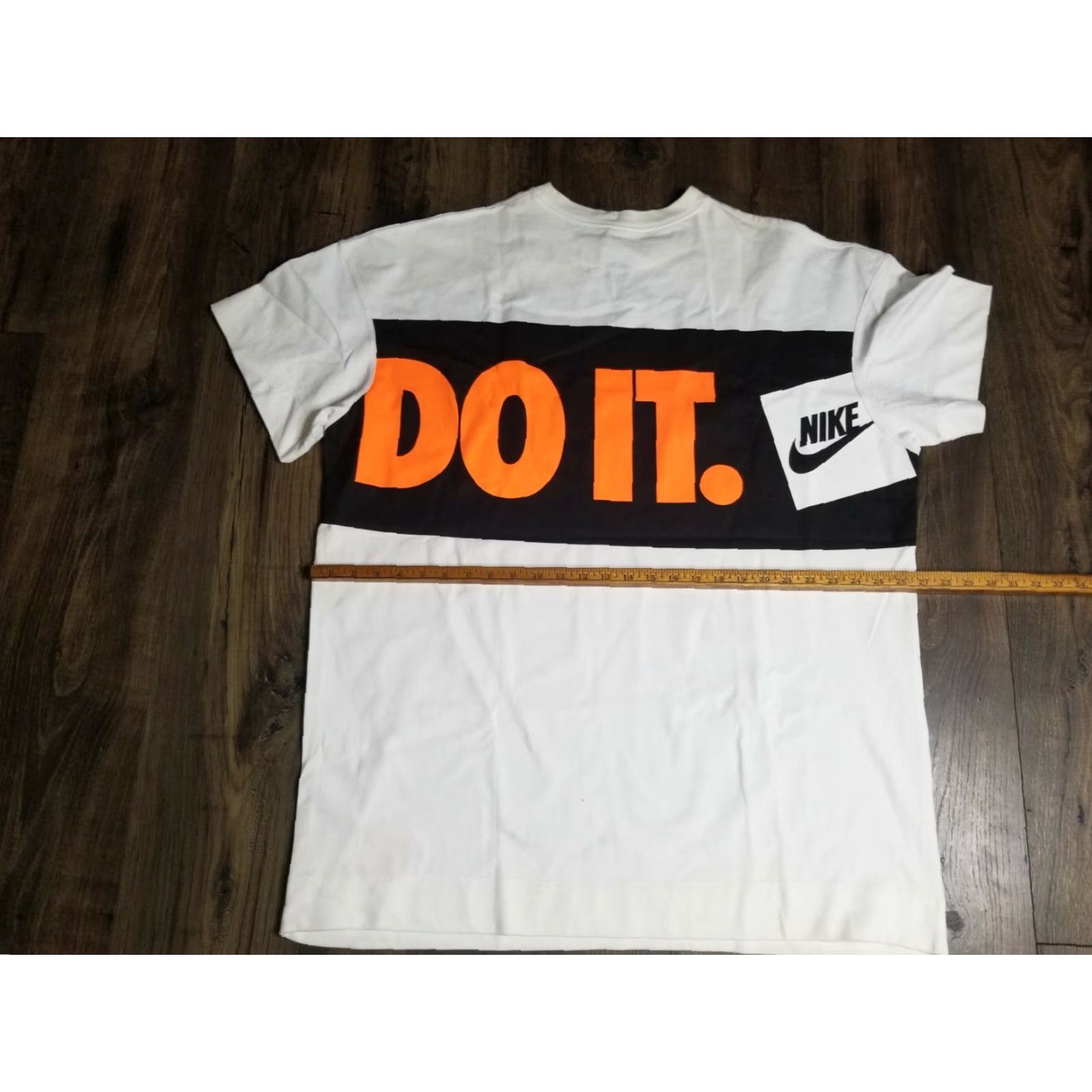 Nike Nike Just Do It Spellout Swoosh T-Shirt 90s Retro Men's 2XL Heavyweight Bleached White Short Sleeve Size US XXL / EU 58 / 5 - 2 Thumbnail