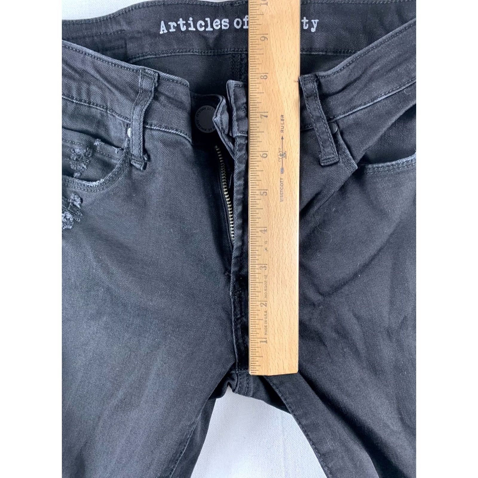 Vintage ARTICLES OF SOCIETY Skinny Jeans Black Womens Size 25 Size 42" / US 20 - 4 Thumbnail