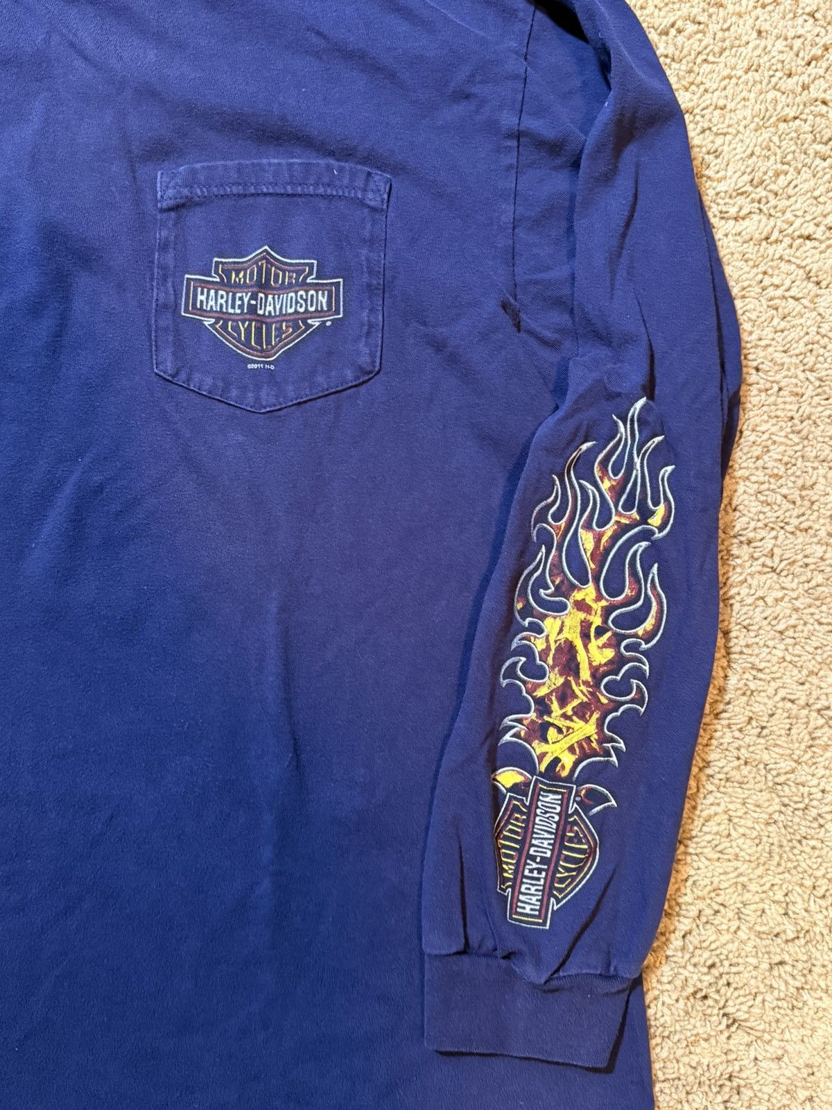 Harley Davidson Harley Davidson Long Sleeve Flames y2k Size XL Irvine OC CA Size US XL / EU 56 / 4 - 1 Thumbnail