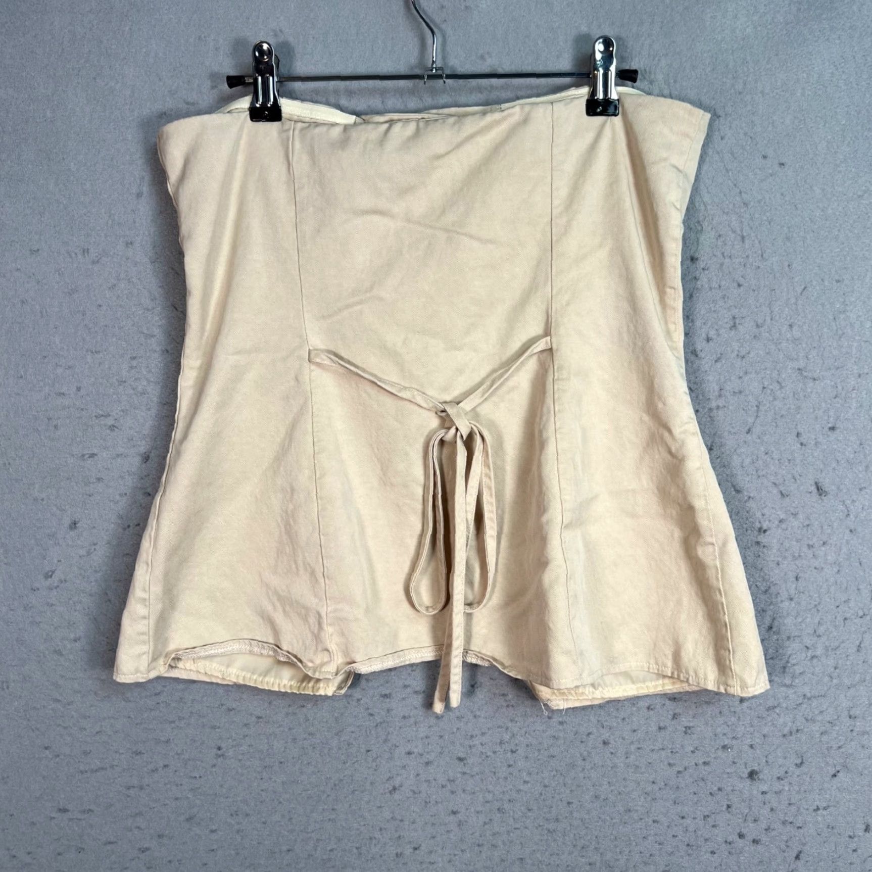 Vintage SNDYS Womens Strapless Beige Blouse Medium Solid Button-Up Size M / US 6-8 / IT 42-44 - 2 Thumbnail
