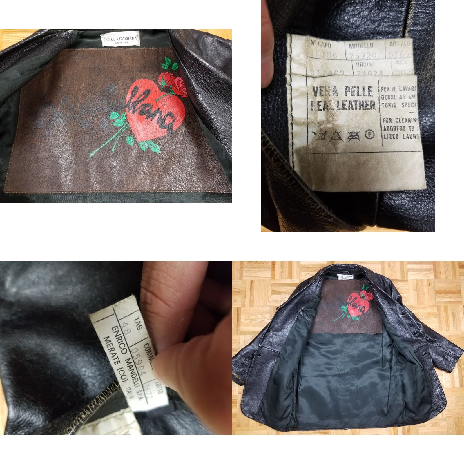 Dolce & Gabbana DOLCE & GABANA DISTRESSED BLACK LEATHER BLAZER JACKET SZ 48 MADE IN ITALY Mens Blazer Leather 48 Black 90s Decade Size 48R - 8 Thumbnail