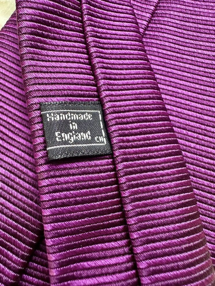 Bullock & Jones VINTAGE Y2K 2000s BULLOCK & JONES SILK NECKTIE TIE PURPLE Size ONE SIZE - 4 Thumbnail