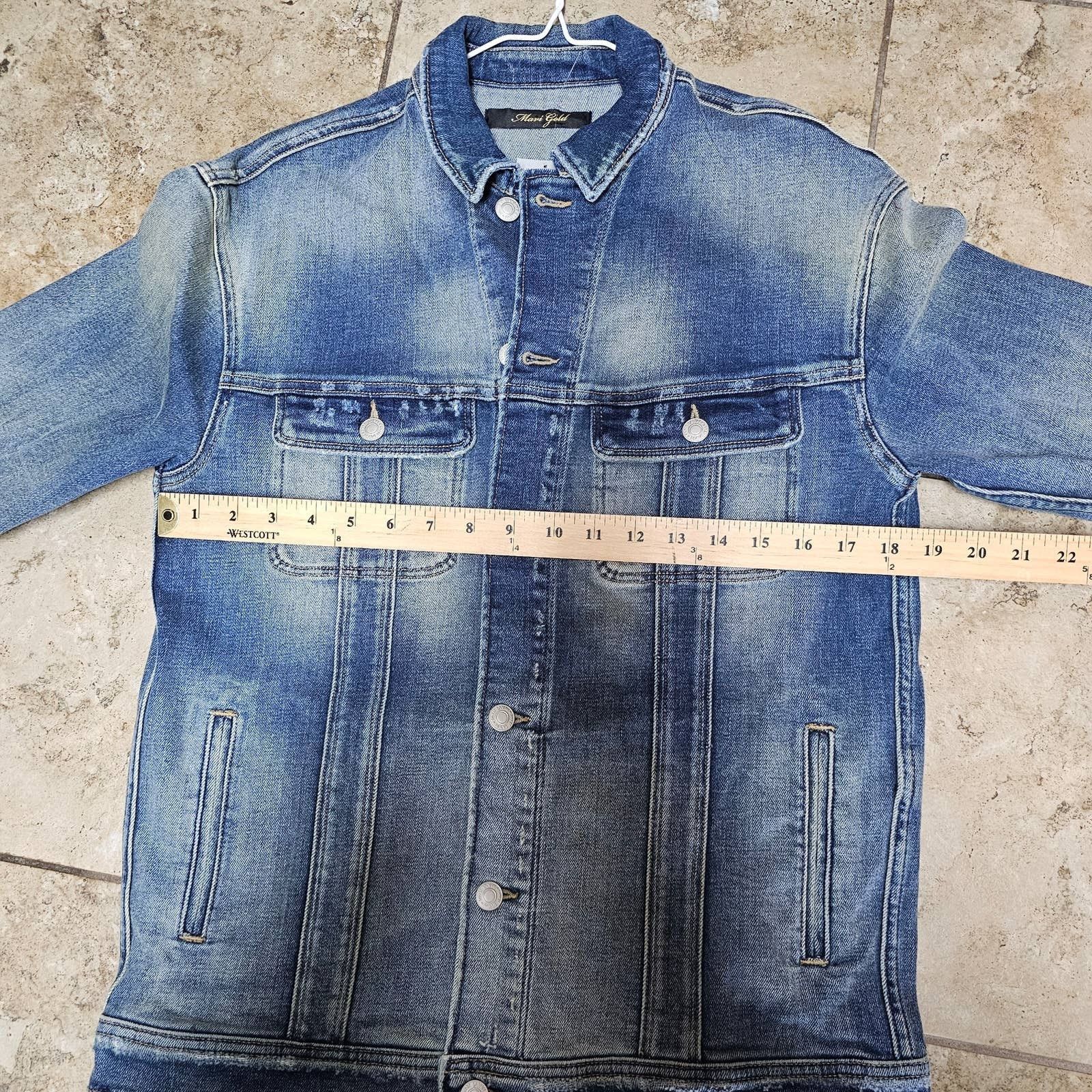 Mavi NWT MAVI Gold Denim Jacket "ROSE" Embroidery on Back Size S Size S / US 4 / IT 40 - 8 Thumbnail