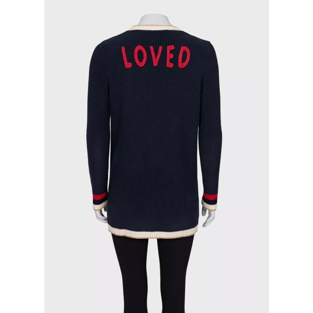 Gucci Gucci Straight Blue Embroidered Cardigan - Size S Size S / US 4 / IT 40 - 3 Thumbnail