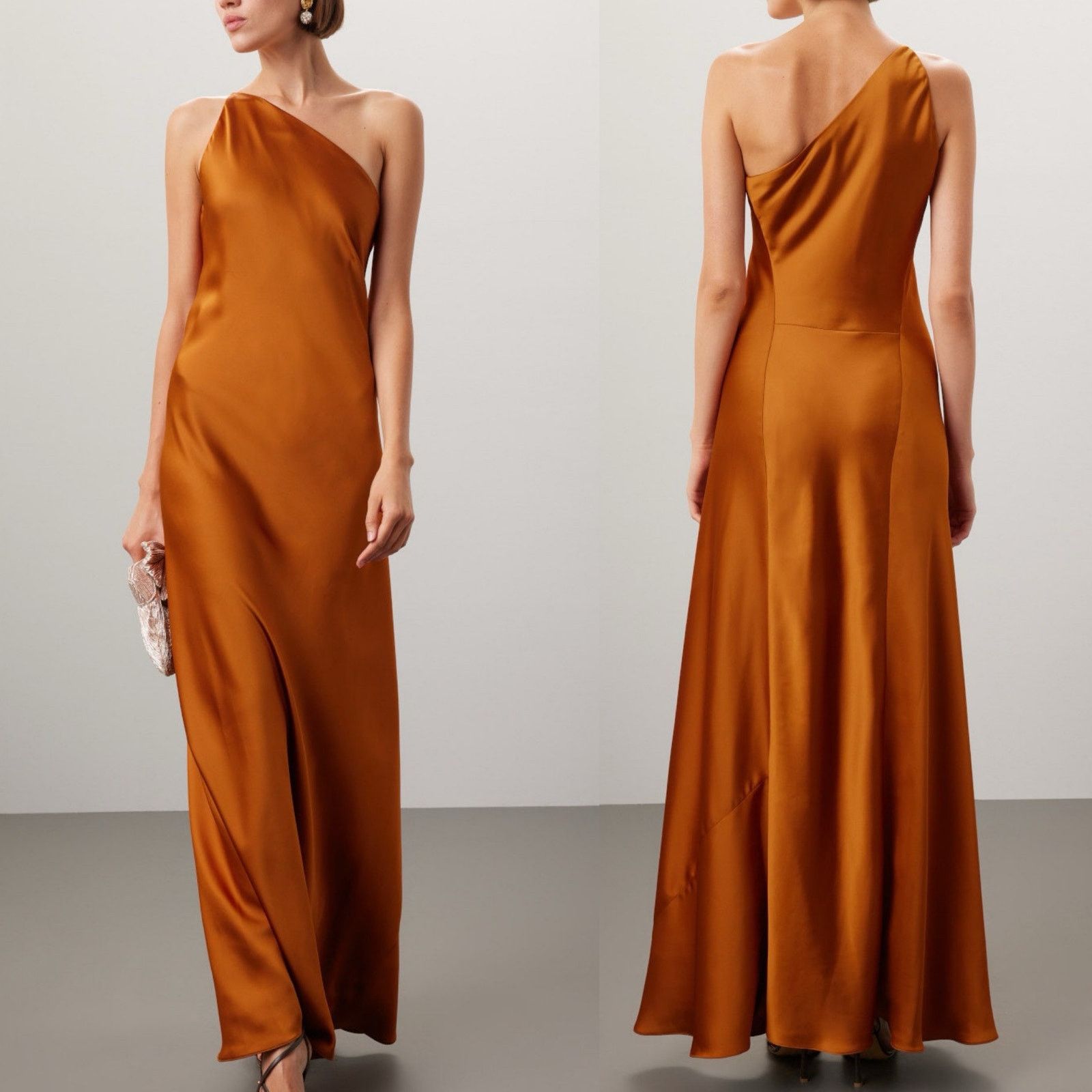 Other Obando One Shoulder Maxi Gown Dress in Burnt Orange crepe 8 Size M / US 6-8 / IT 42-44 - 1 Thumbnail