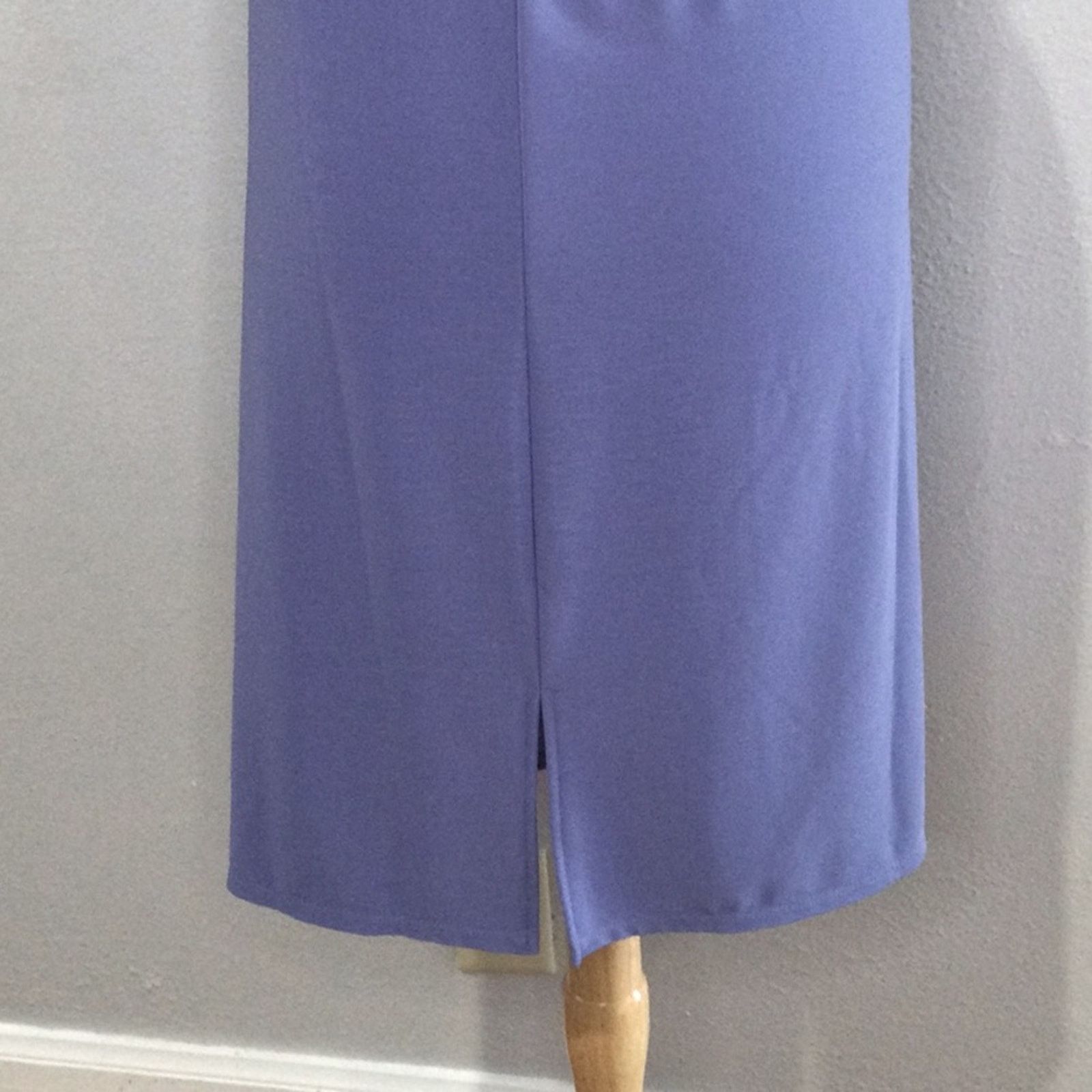 Other Susan Graver Purple Knee Length Split Back Straight Skirt 3X Size 42" / US 20 - 9 Thumbnail