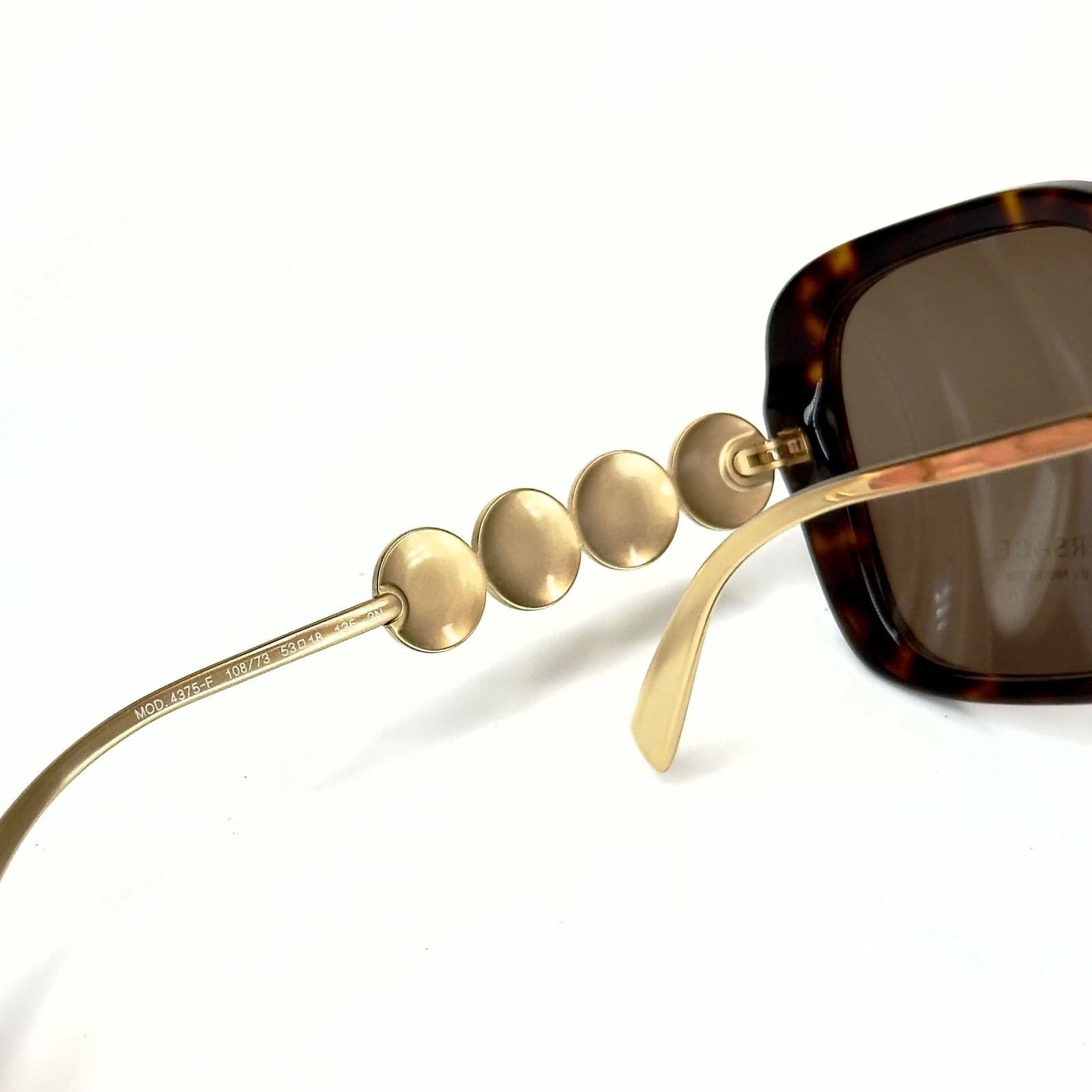 Versace VERSACE VE4375F 4375 Gold Coin Medusa Stud Brown Rectangular Size ONE SIZE - 2 Thumbnail