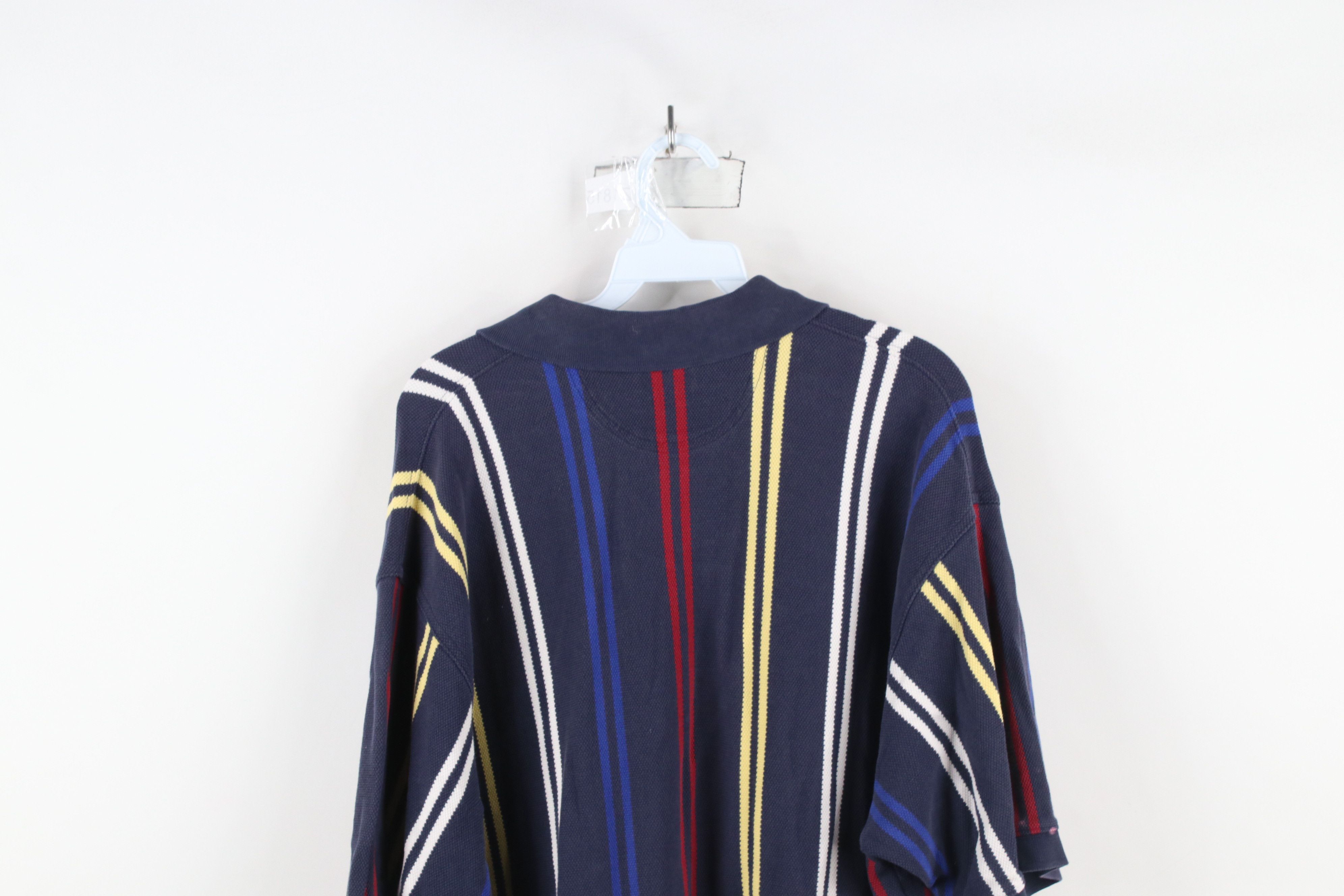 Vintage Vintage 90s Streetwear Striped Thermal Knit Golf Polo Size US L / EU 52-54 / 3 - 9 Thumbnail