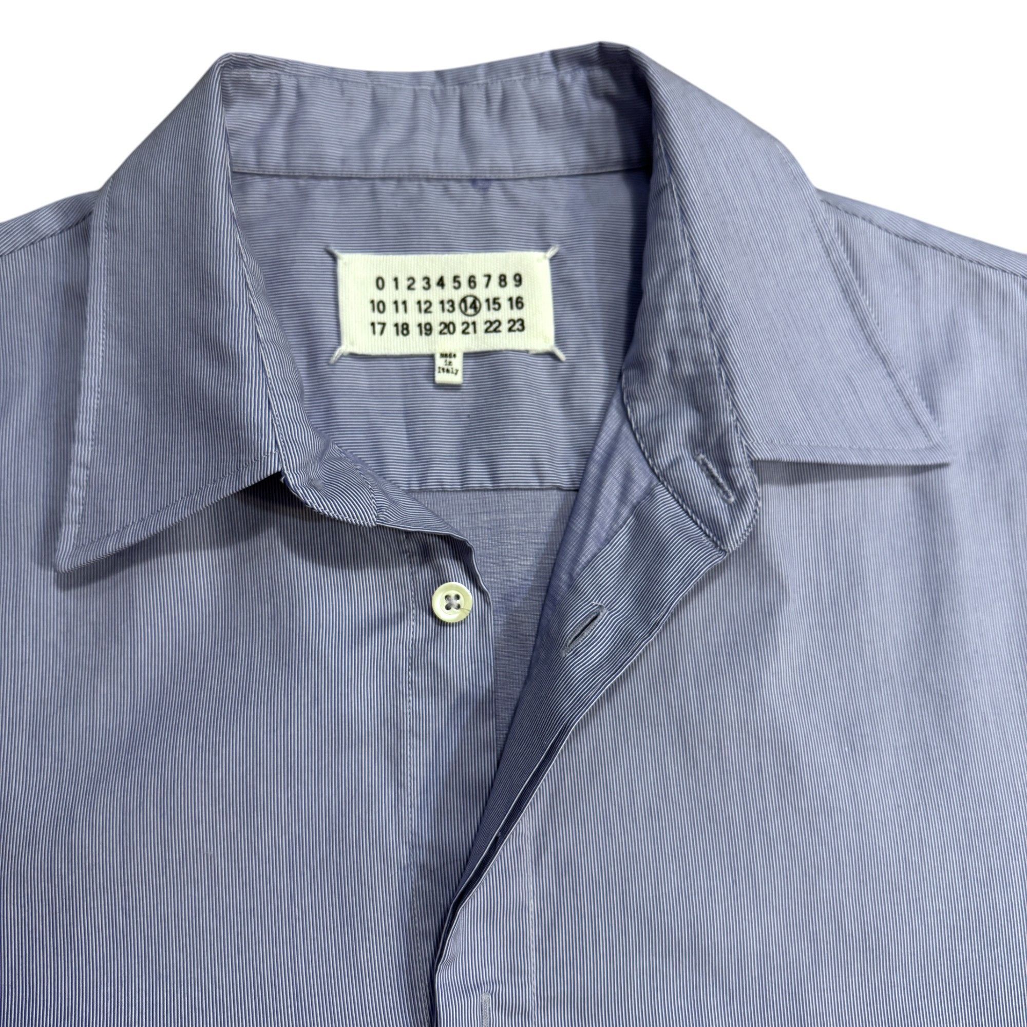 Maison Margiela White & Blue Micro Stripe Shirt Size US L / EU 52-54 / 3 - 3 Thumbnail