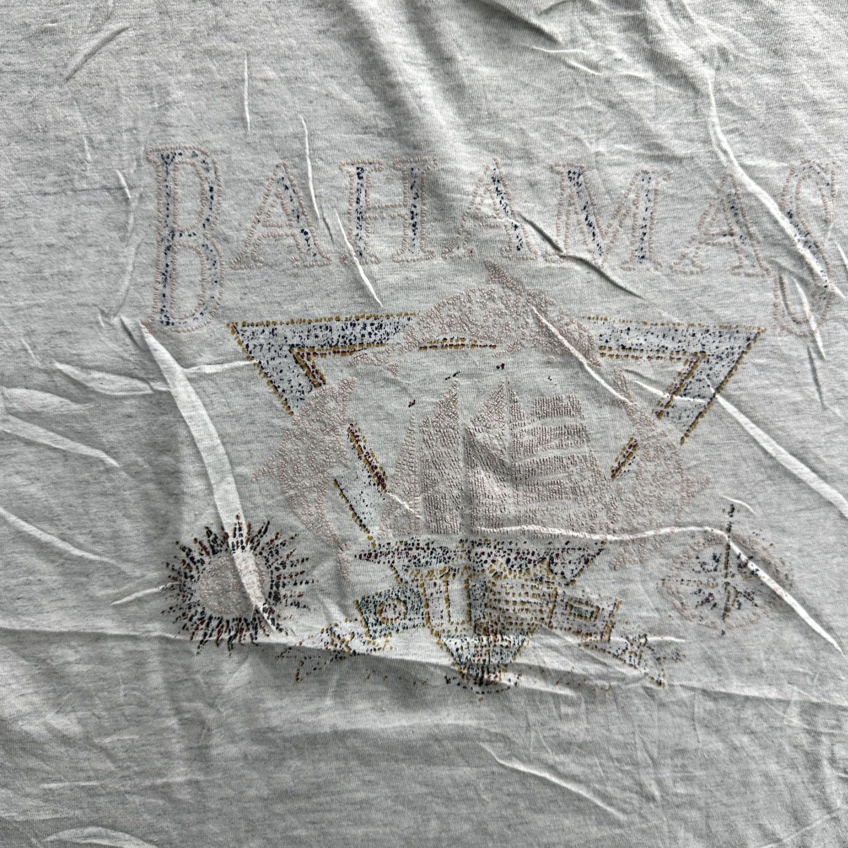 Vintage VINTAGE Bahamas Shirt Mens XL Gray Onetta 90s Nautical Travel Graphic Cotton Tee Size US XL / EU 56 / 4 - 3 Thumbnail
