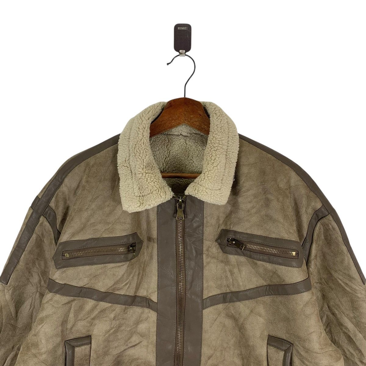 Leather Vintage B-3 Style Aviator Faux Sherling Jacket Size US M / EU 48-50 / 2 - 4 Thumbnail