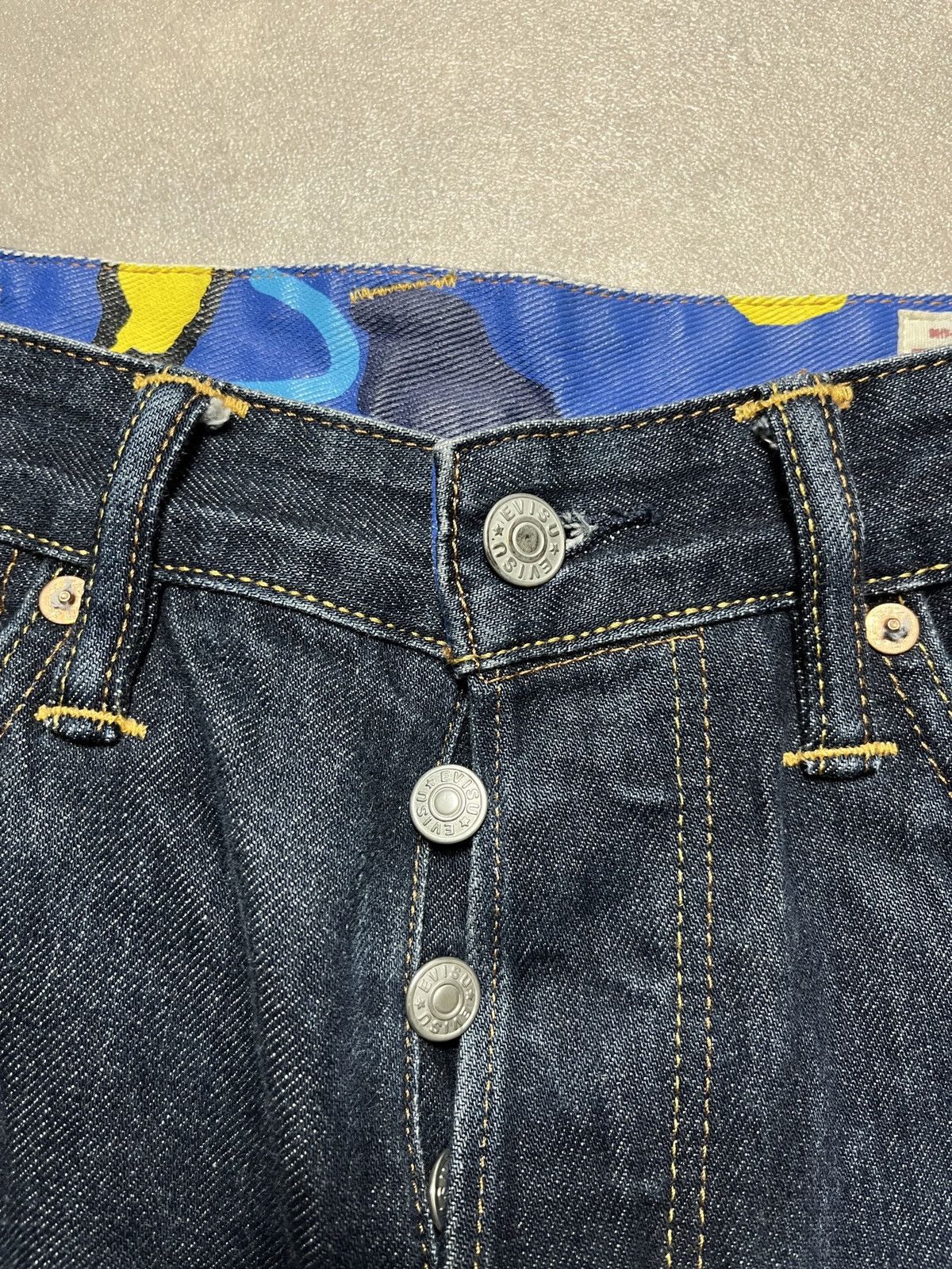 Evisu Evisu Camo Daicock Embroidered Logo Selvedge Denim Jeans Size US 30 / EU 46 - 12 Thumbnail