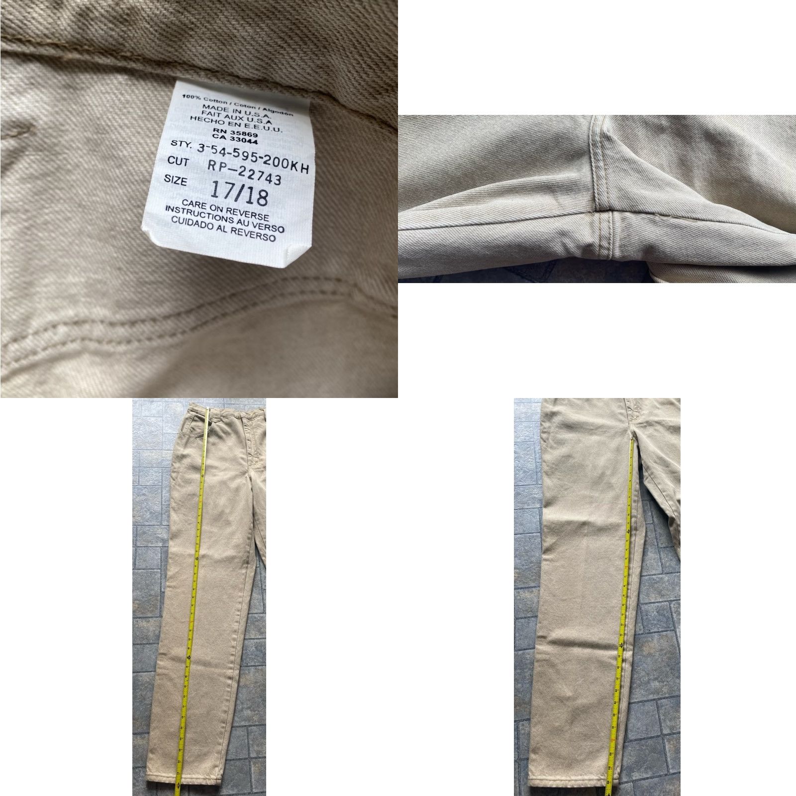 Roper VINTAGE Roper Jeanswear Jeans Pants Women’s 17/18 Made In USA Beige Womens Jeanswear Pants 17/18 Beige VTG Size 38" / US 16 / IT 52 - 8 Thumbnail