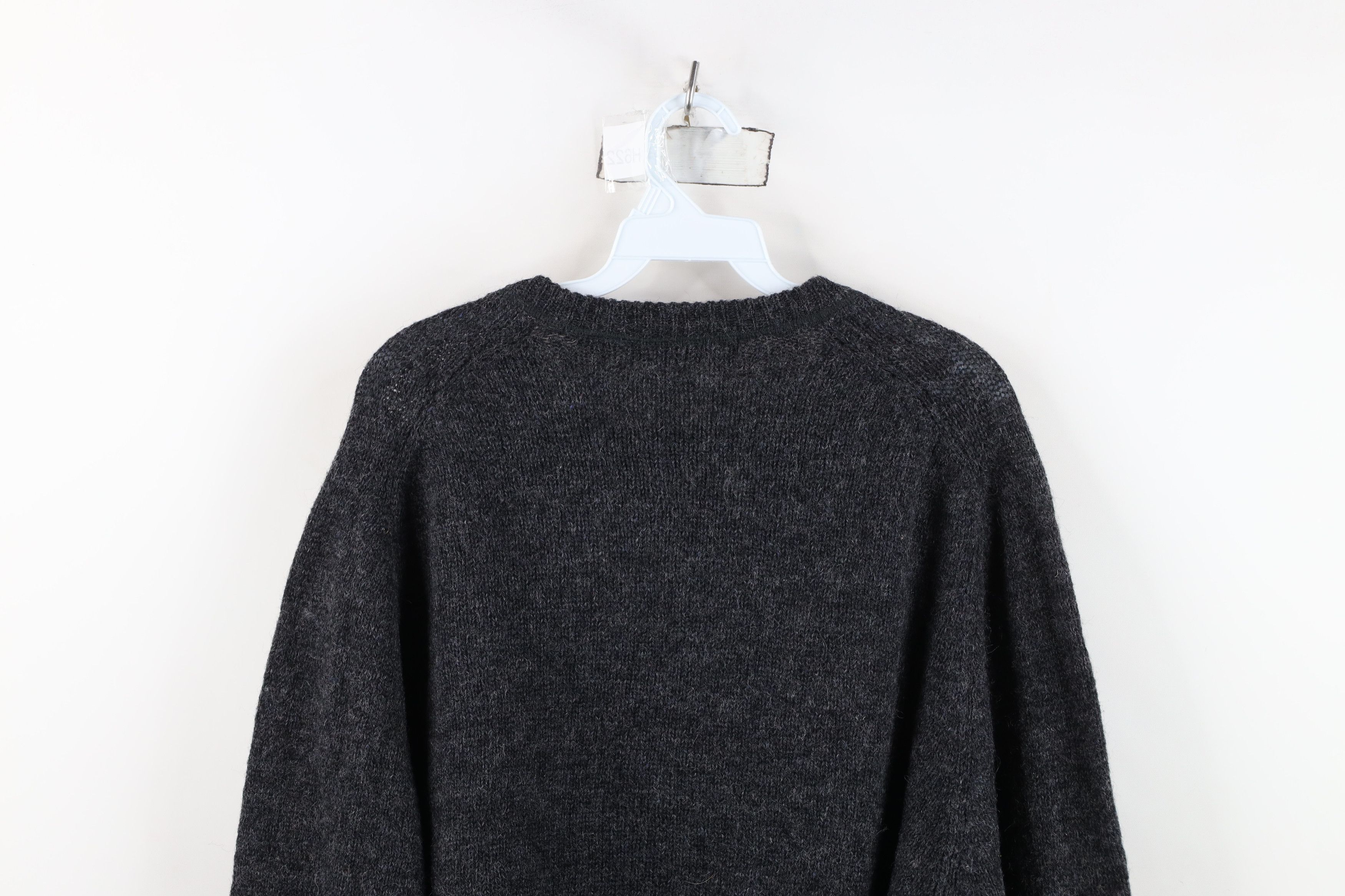 Vintage Vintage 90s Streetwear Wool Knit Crewneck Sweater Dark Gray Size US L / EU 52-54 / 3 - 9 Thumbnail