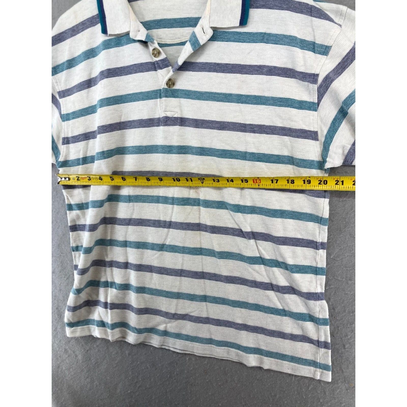 Vintage Henry Grethel Polo Shirt MENS Striped Cotton Short Sleeve Size US L / EU 52-54 / 3 - 2 Thumbnail