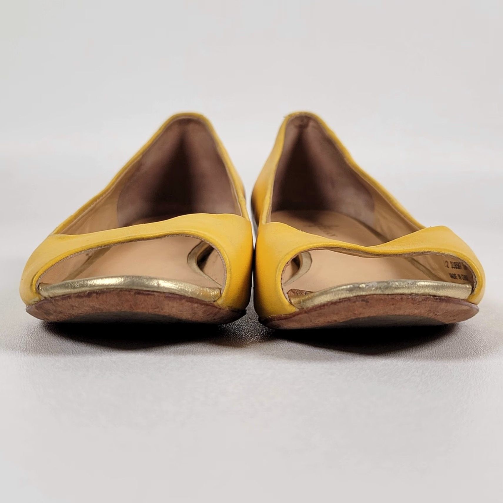 Cole Haan VINTAGE Cole Haan Womens Flat Peep Toe Leather Slip On Yellow 5.5 B Leather Lining Breathable Comfort Lightweight 80s City Metal Size M / US 6-8 / IT 42-44 - 3 Thumbnail