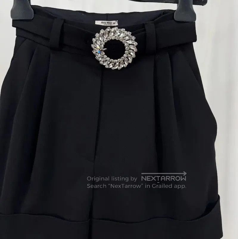 Miu Miu Miu Miu Black Wool Logo Summer Shorts . Size 23" - 3 Thumbnail