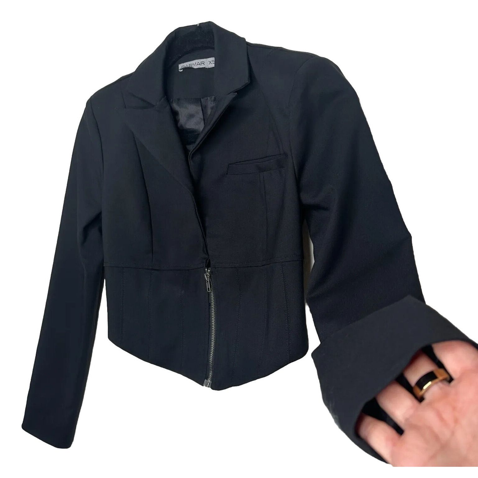 Other CARMAR Black Cropped Vest Jacket Half Zip Breast Pocket XS Size XS / US 0-2 / IT 36-38 - 1 Thumbnail