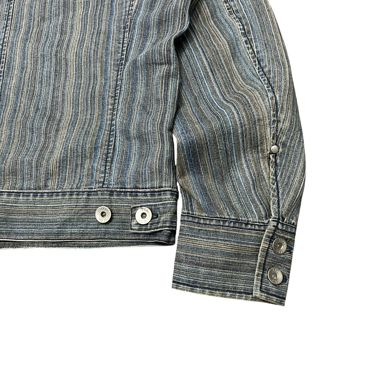 Japanese Brand IKKA - Bowling Striped Trucker Denim Jacket ifsix lgb style Size US M / EU 48-50 / 2 - 7 Thumbnail