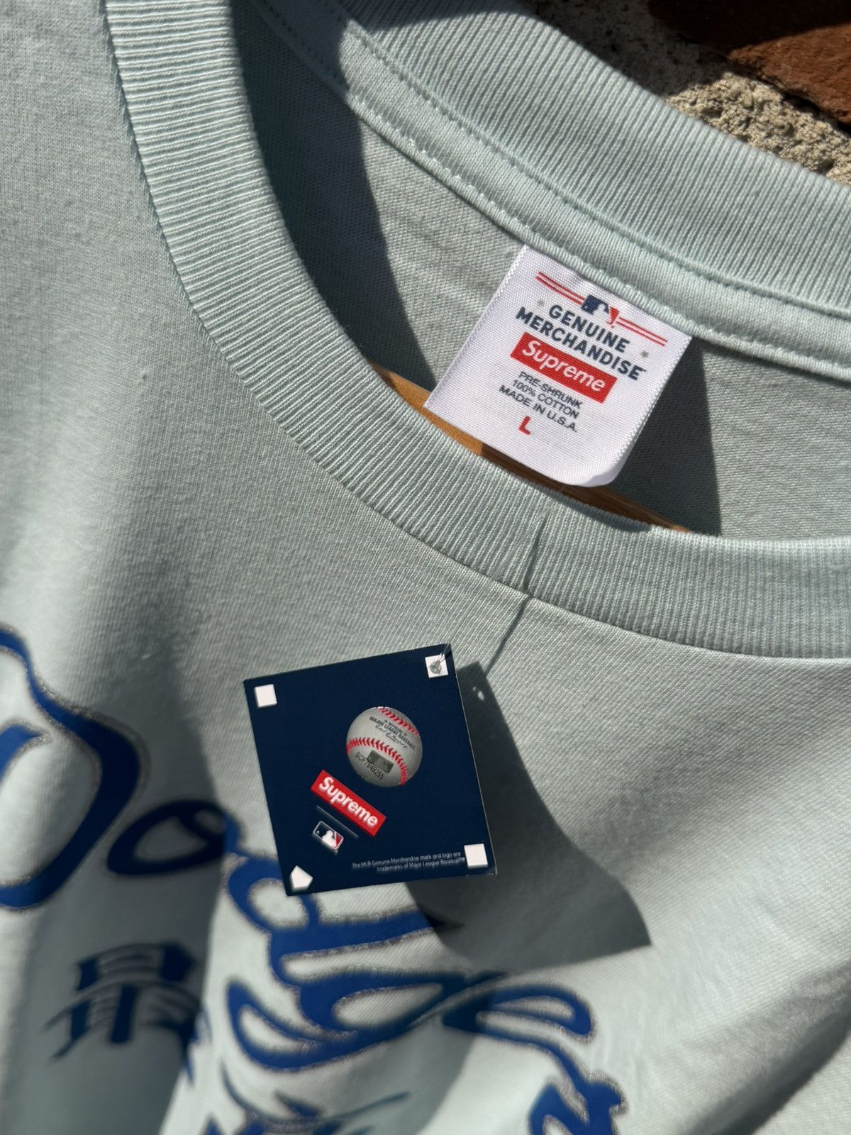 MLB × Supreme Supreme Dodger Kanji T Shirt Size US L / EU 52-54 / 3 - 5 Thumbnail