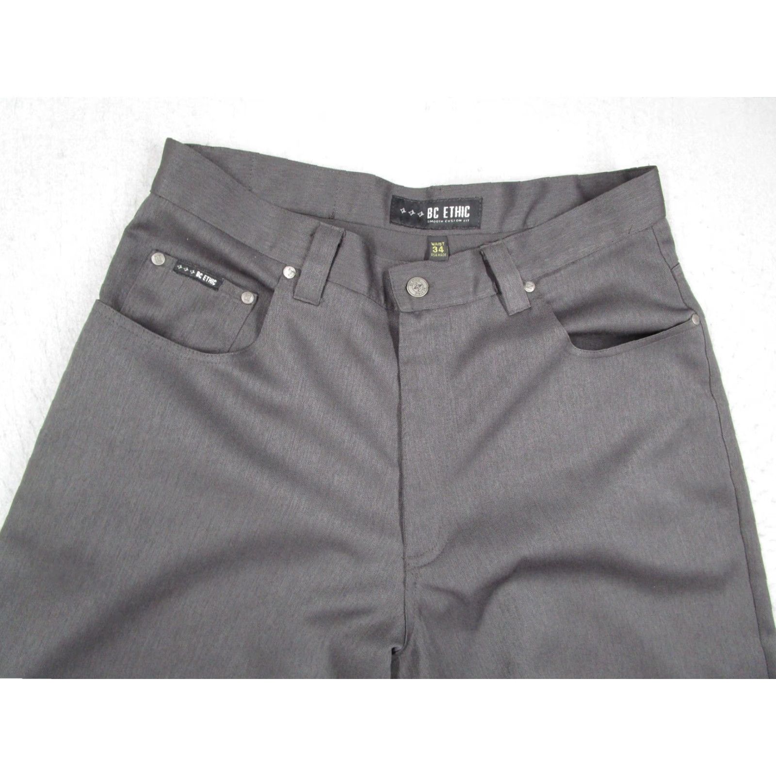Vintage BC Ethic Pants Mens 34 Polyester EZ Fit Smooth Custom Fit 5 Pocket Made USA Shirt Size US 34 / EU 50 - 2 Thumbnail