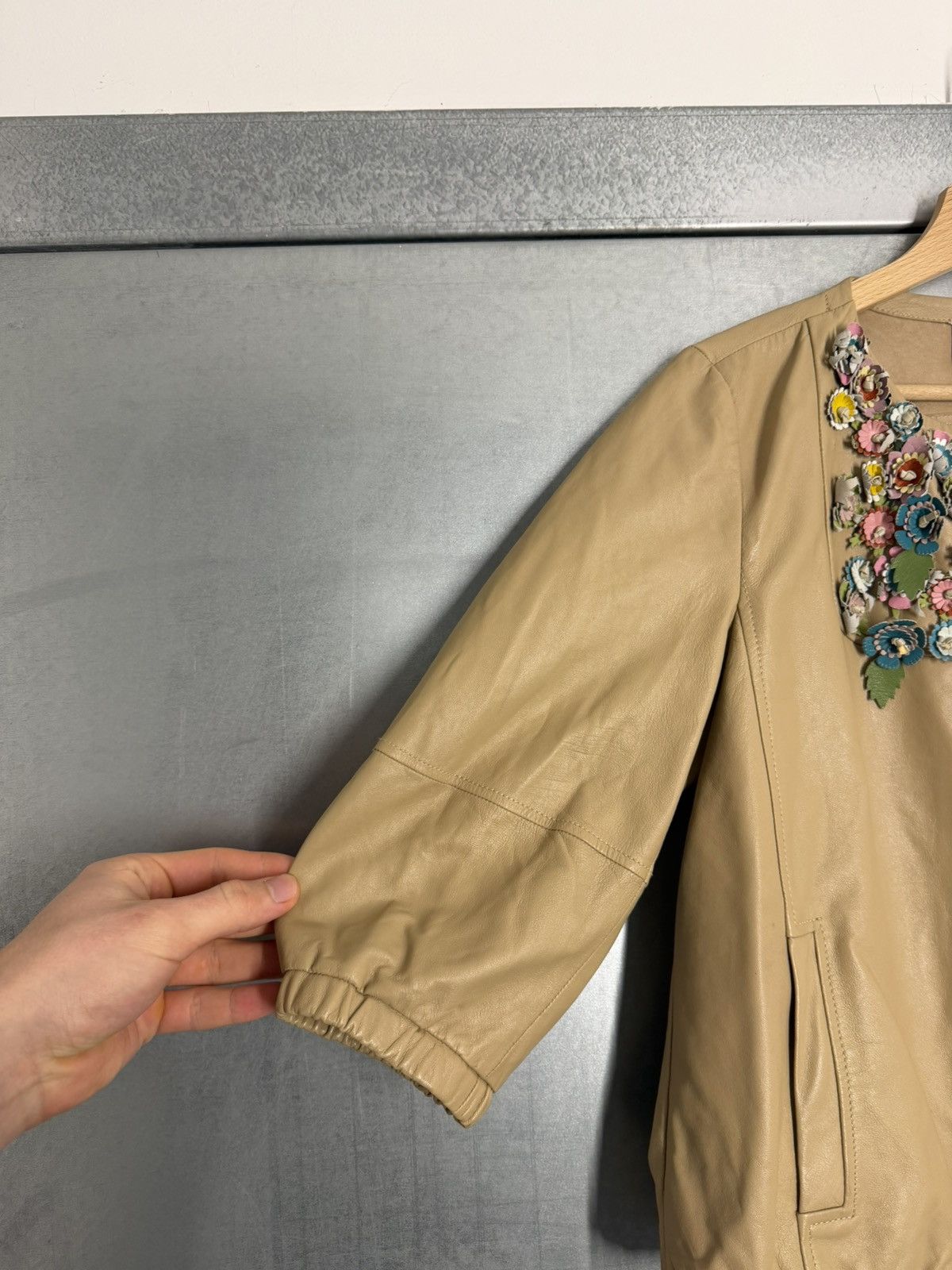 RED Valentino Red Valentino Leather Floral Abstract Jacket Size S / US 4 / IT 40 - 9 Thumbnail