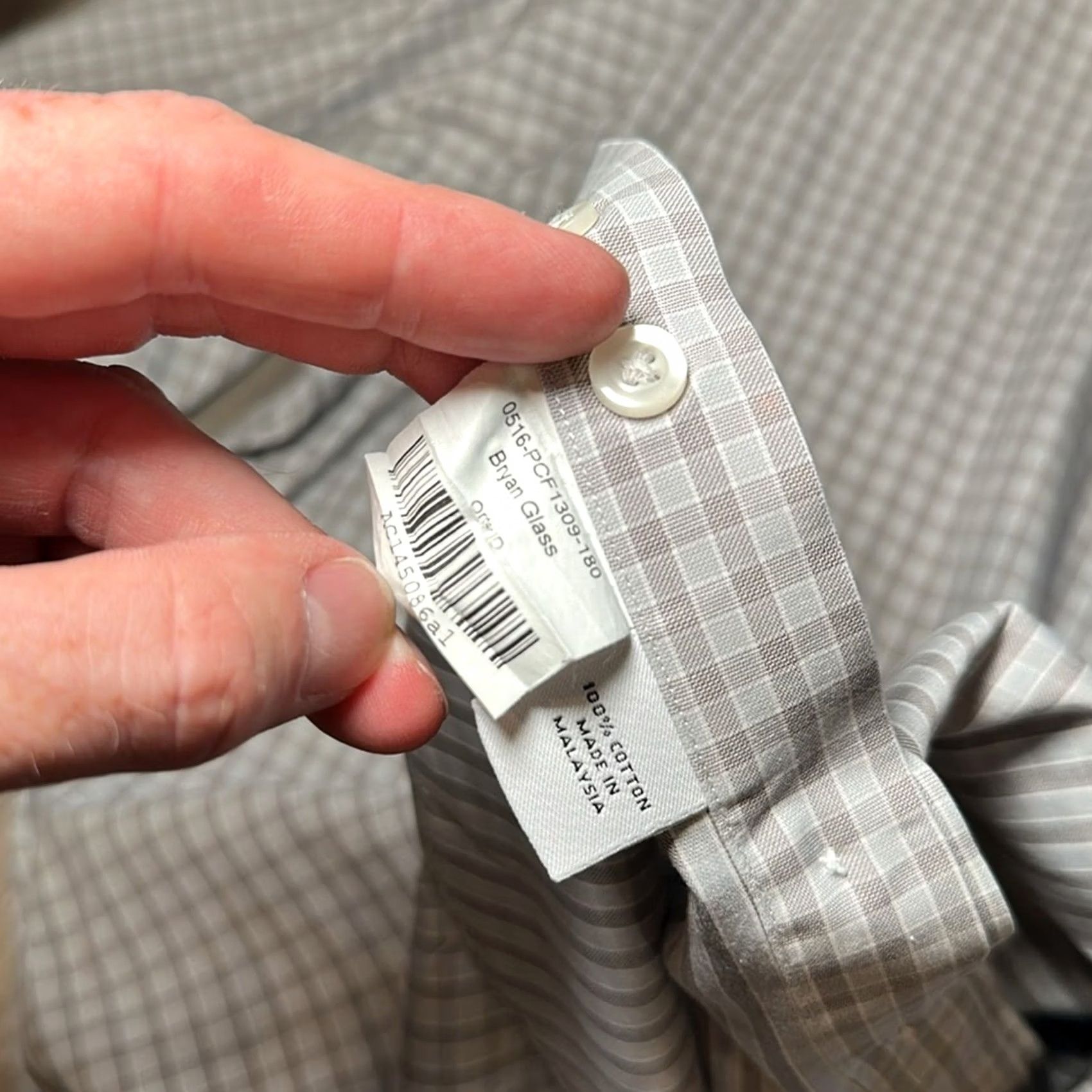 Proper Cloth Proper Cloth Spread Collar Checkered Long Sleeve Button Down 2XL Gray Mens Shirt Size US XXL / EU 58 / 5 - 6 Thumbnail