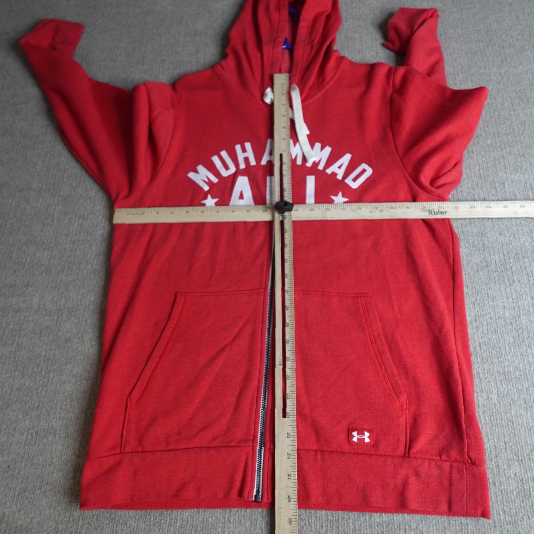 Under Armour Roots of Fight Hoodie Men M Red Muhammad Ali 3 Time World Champion Full Zip Pockets Graphic Print Size US M / EU 48-50 / 2 - 2 Thumbnail
