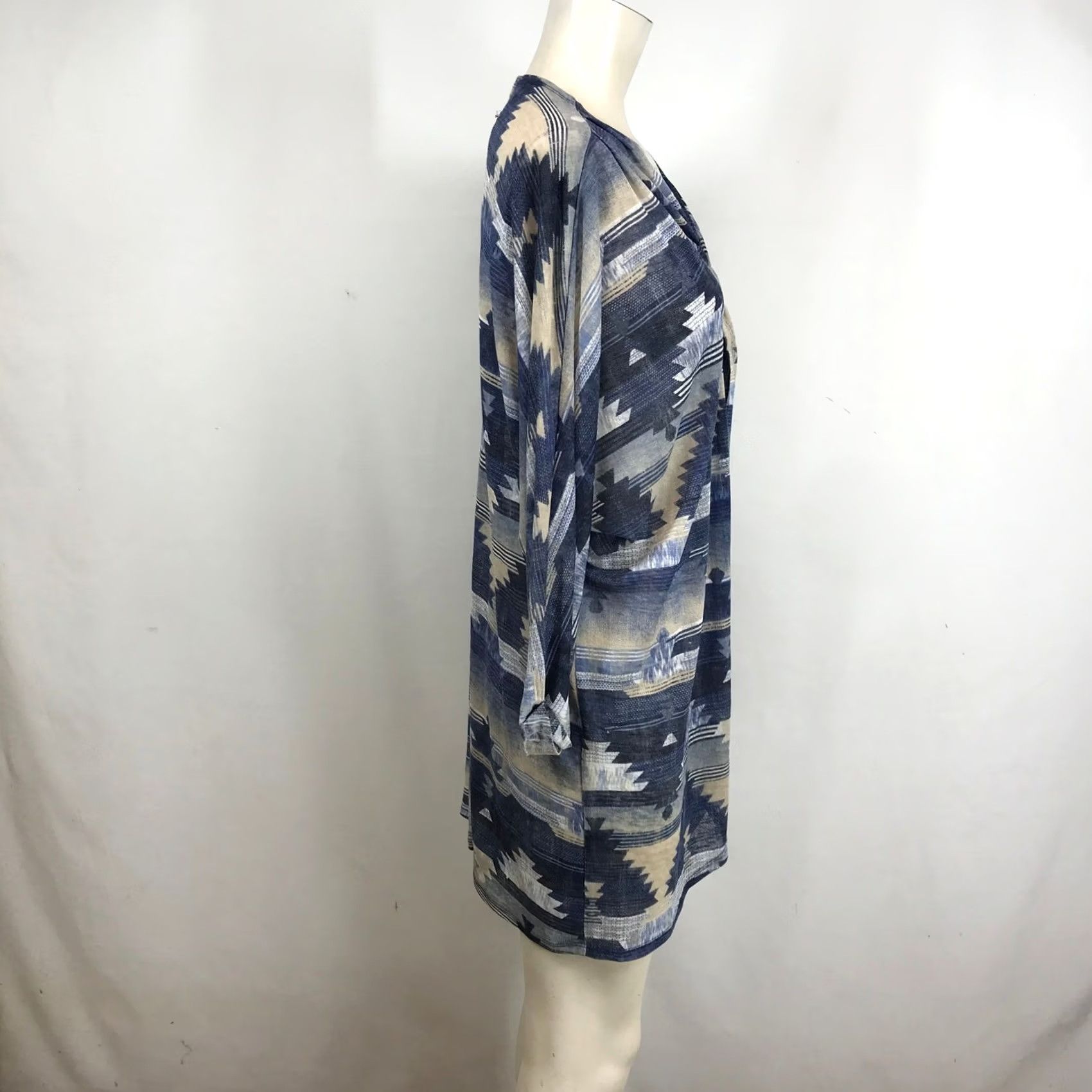 Vintage Eyeshadow Womens XL Blue Southwestern Aztec Open Front Lightweight Cardigan Size XL / US 12-14 / IT 48-50 - 4 Thumbnail