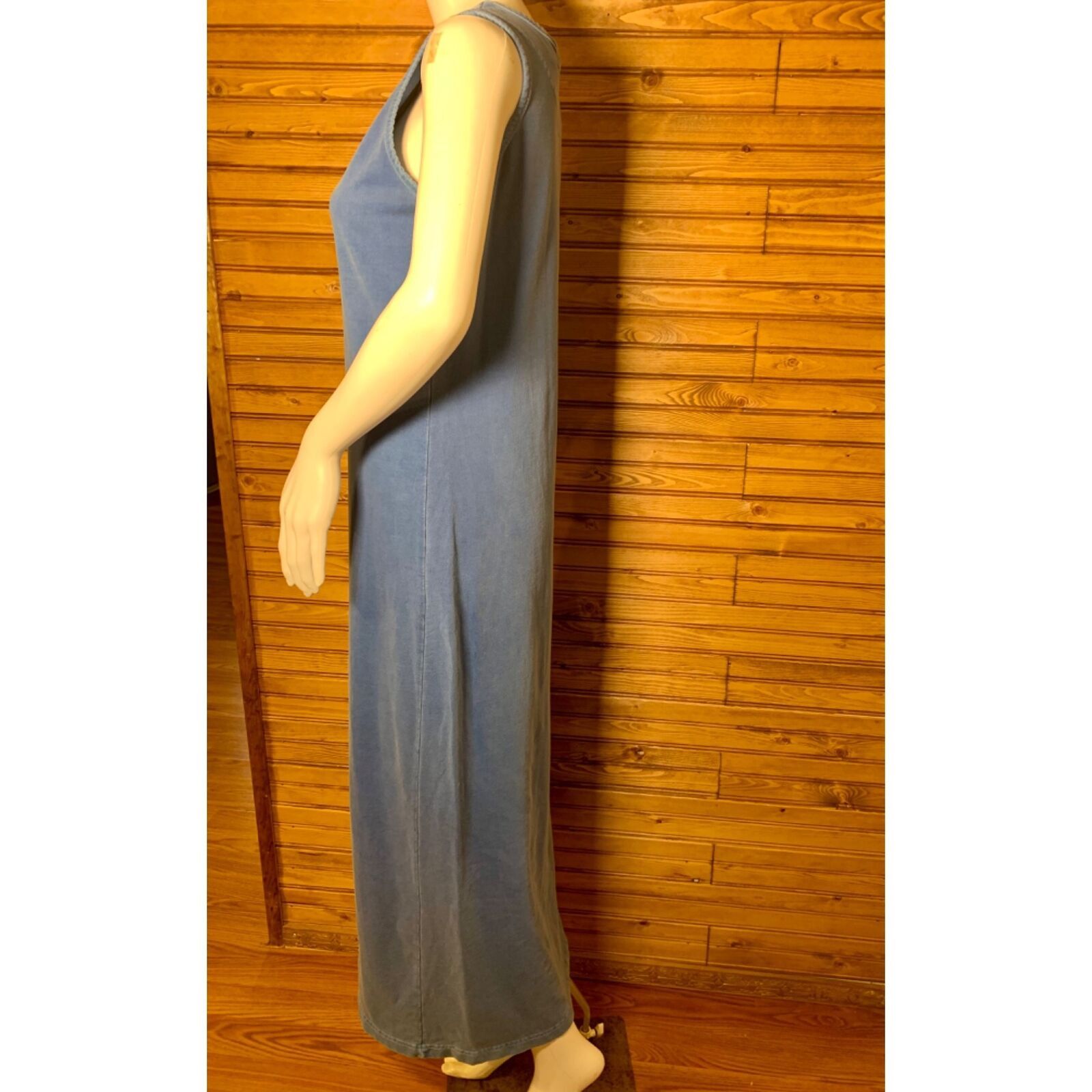Other Vtg 90s Dusty Blue Marsh Landing Maxi Body Con Tshirt Dress Size S / US 4 / IT 40 - 6 Thumbnail
