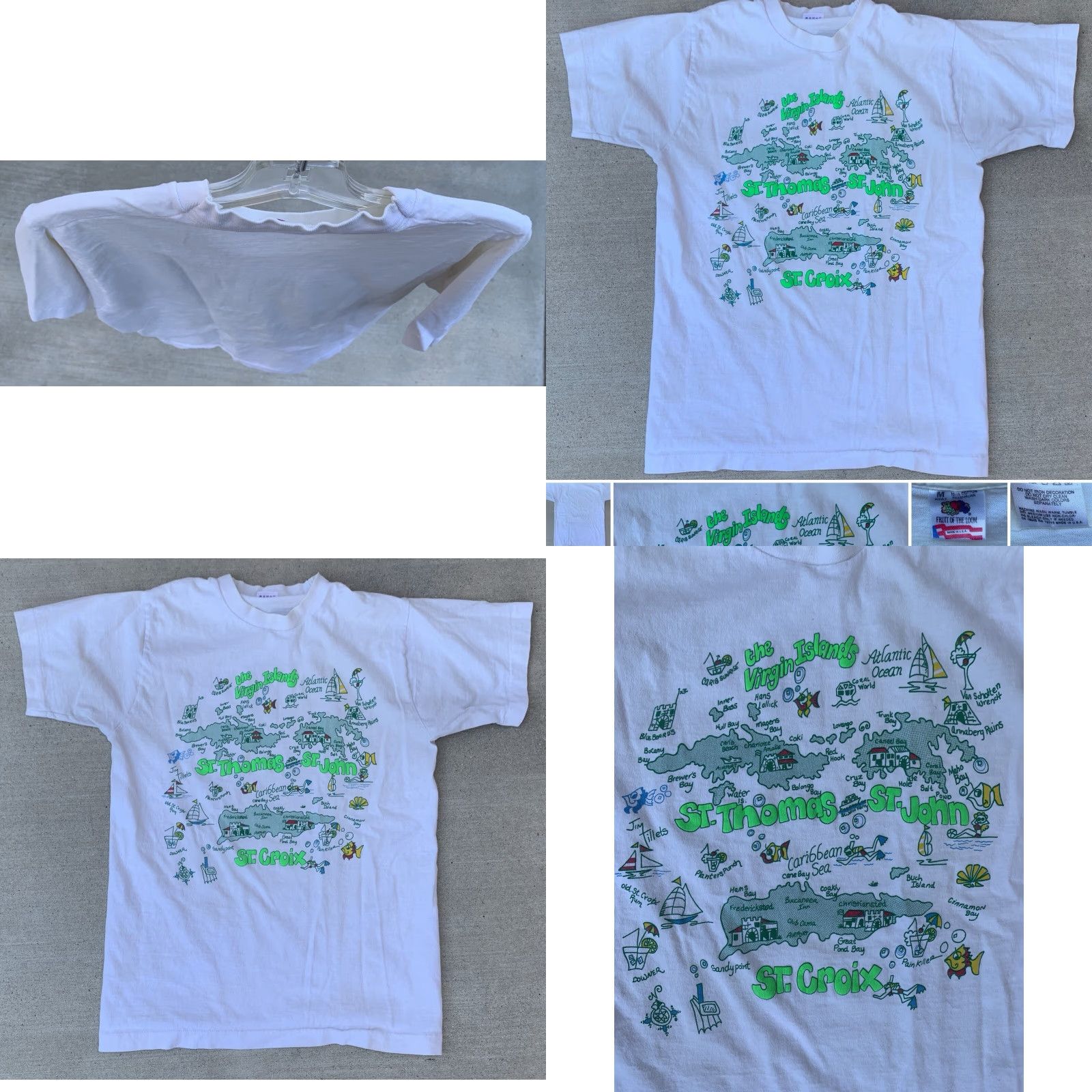 Fruit Of The Loom VINTAGE The Virgin Islands St Thomas St Croix T Shirt Single Stitch Size Medium Size US M / EU 48-50 / 2 - 8 Thumbnail