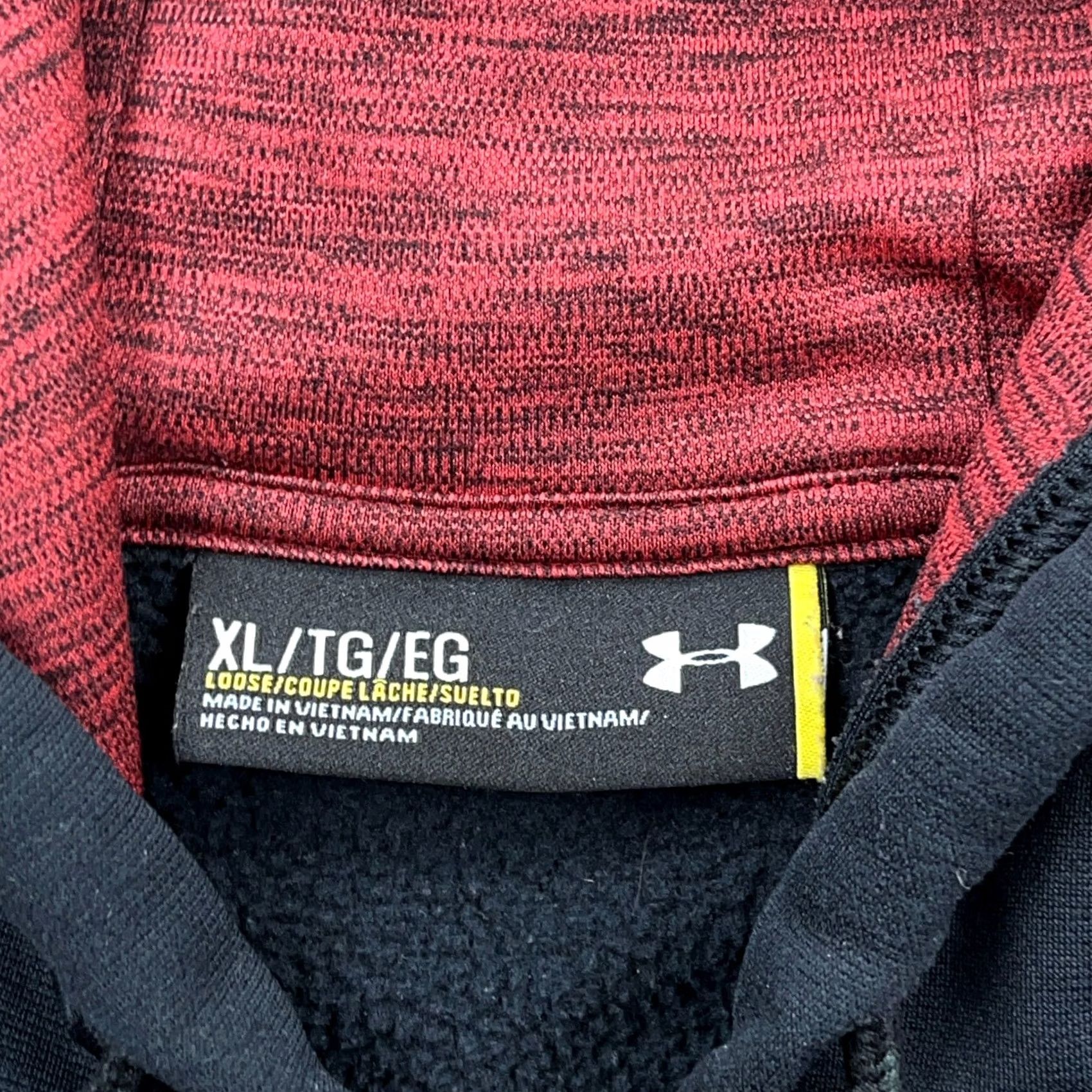 Under Armour Under Armour Hoodie Men XL Black Red Sweatshirt Pullover Logo Active Sports Modern Jacket Sleeves Long Sleeves Pockets Regular Fit Size US XL / EU 56 / 4 - 5 Thumbnail