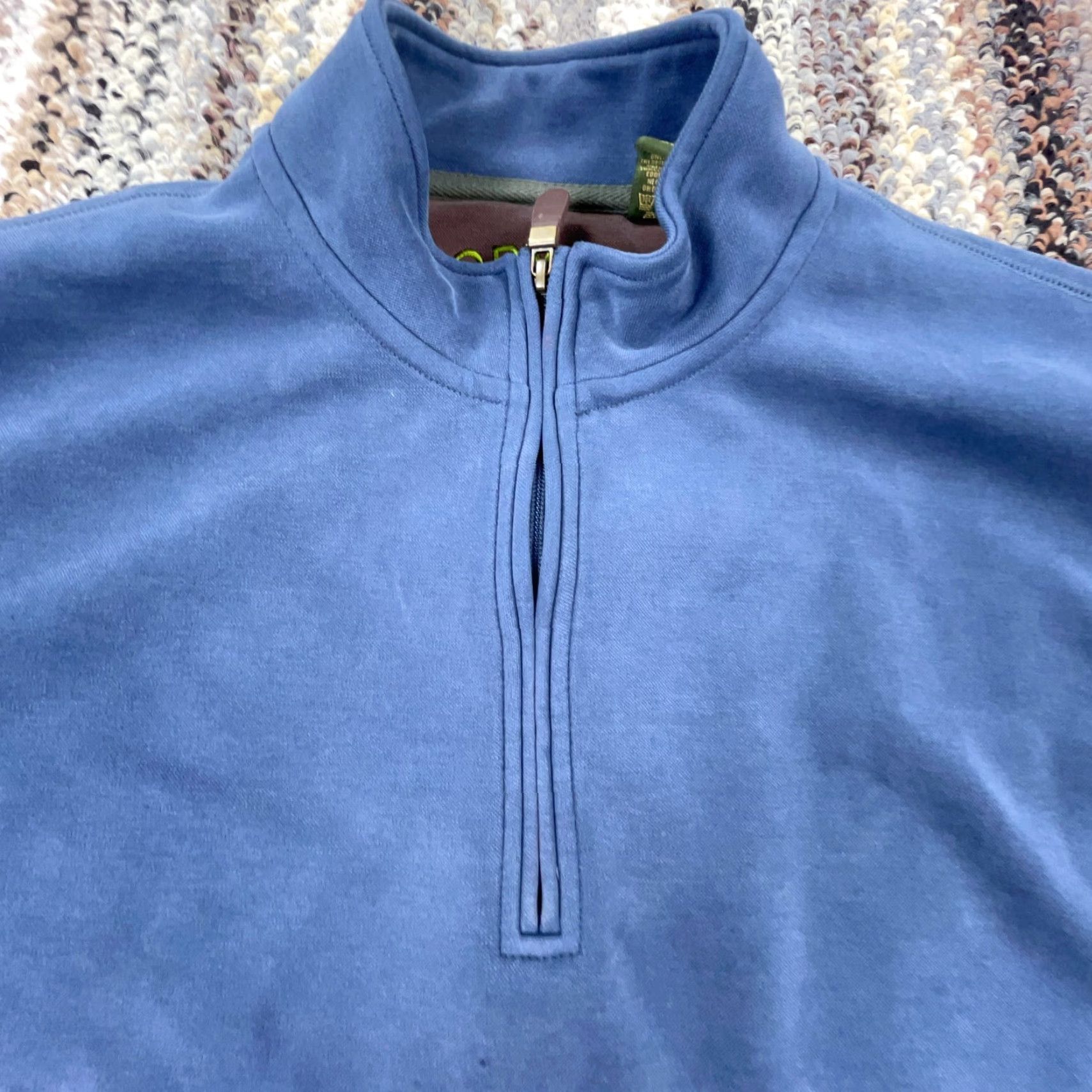 Orvis Orvis Sweater Men Large Blue Pullover Fleece 1/4 Zip Knit Pattern Solid Logo Embroidered Casual Size US L / EU 52-54 / 3 - 2 Thumbnail
