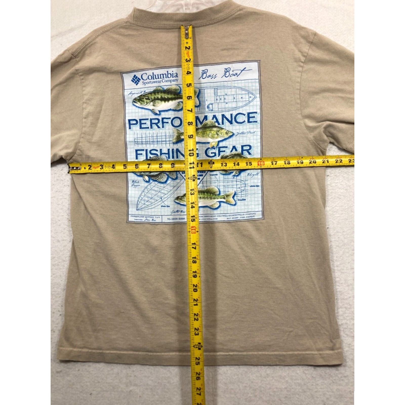 Vintage Columbia PFG T-Shirt Mens Medium Beige Shirt Short Sleeve Crew Neck Pullover Size US M / EU 48-50 / 2 - 7 Thumbnail