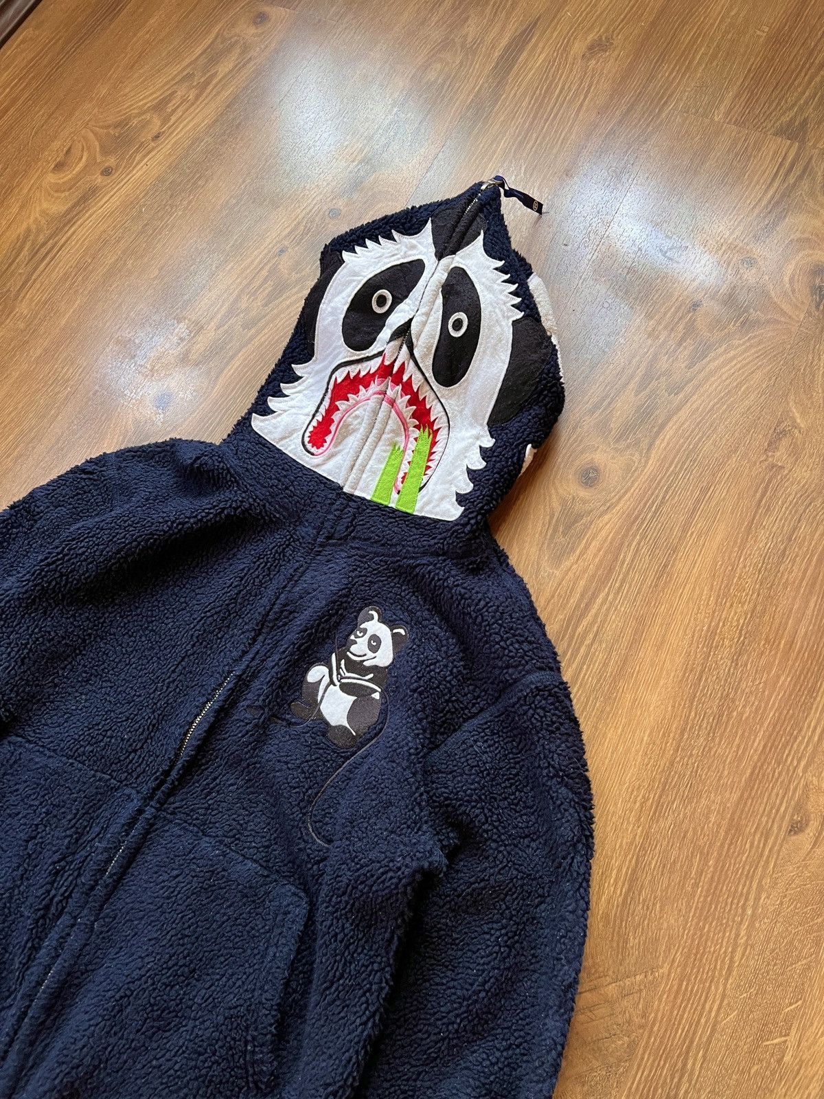 Bape Rare Bape Panda Fleece / Sherpa Zip Up Hoodie Size US S / EU 44-46 / 1 - 2 Thumbnail