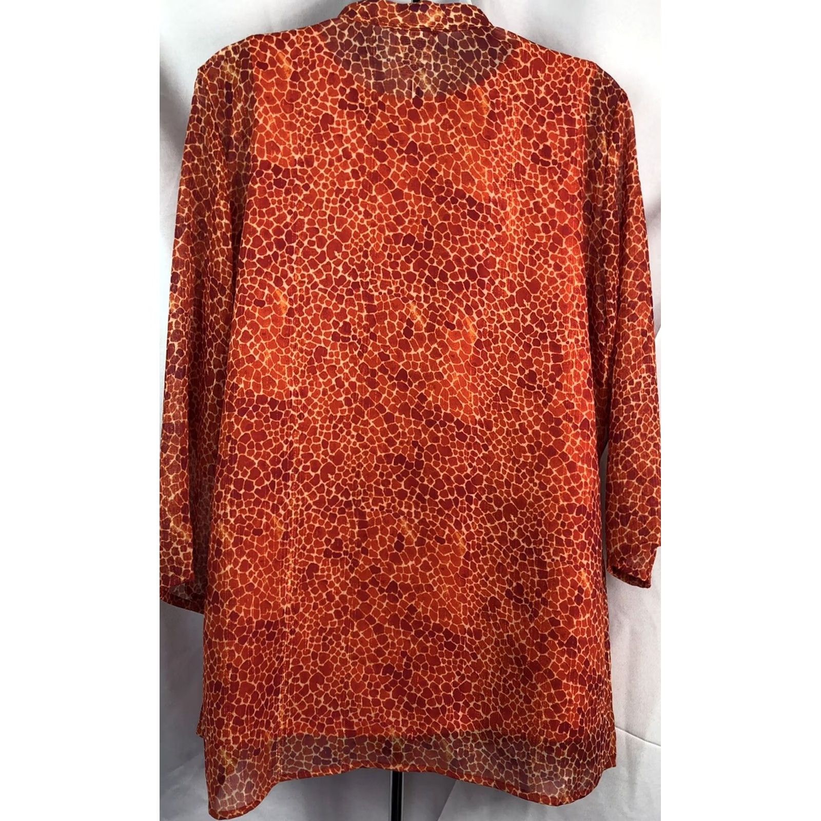 Colombo Jaclyn Smith/Basic Ed 2pc combo Lot blouse & Tank L orange 1/2 sleeve Mock Neck Size L / US 10 / IT 46 - 3 Thumbnail