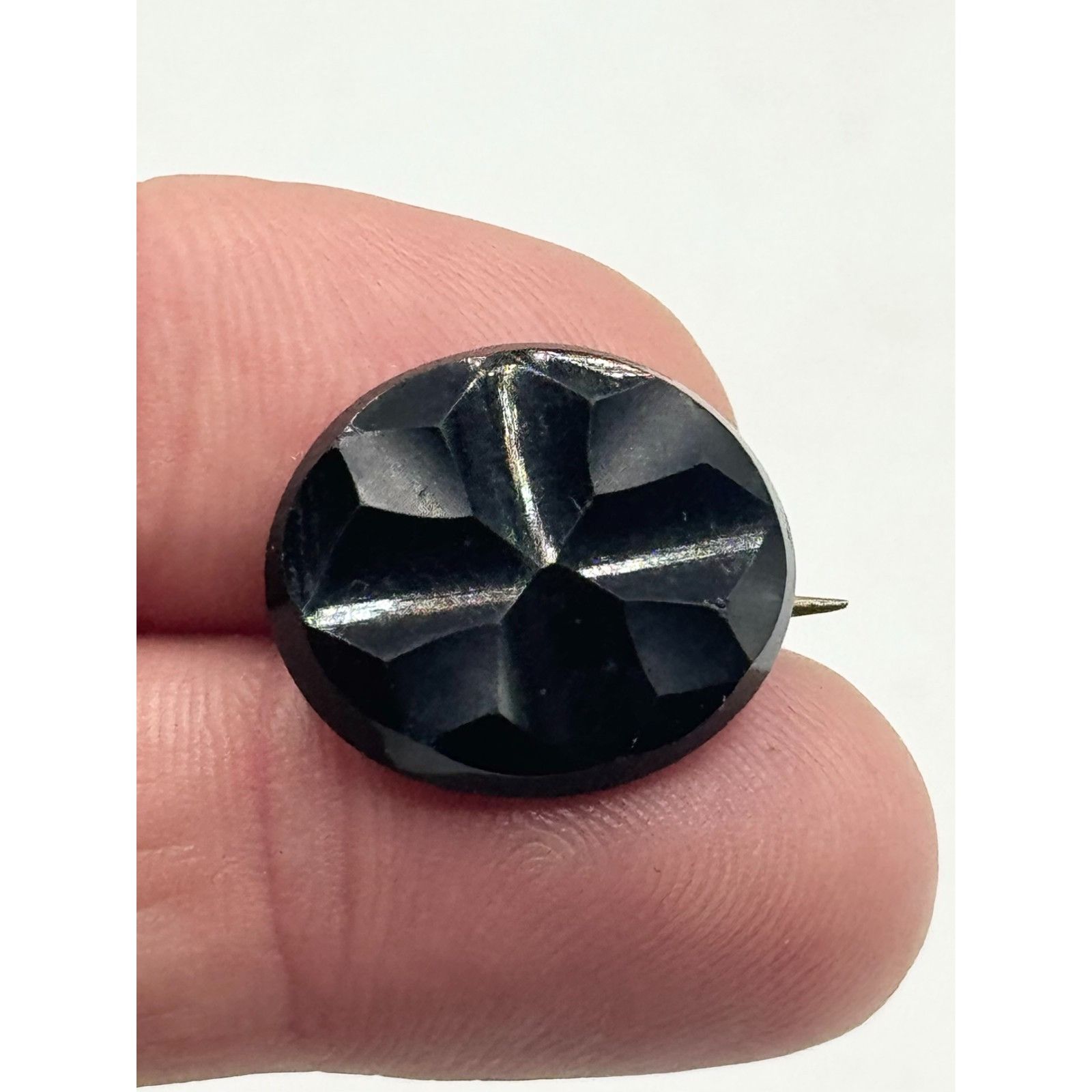 Vintage Antique Victorian black jet carved cross mourning pin Size ONE SIZE - 2 Thumbnail