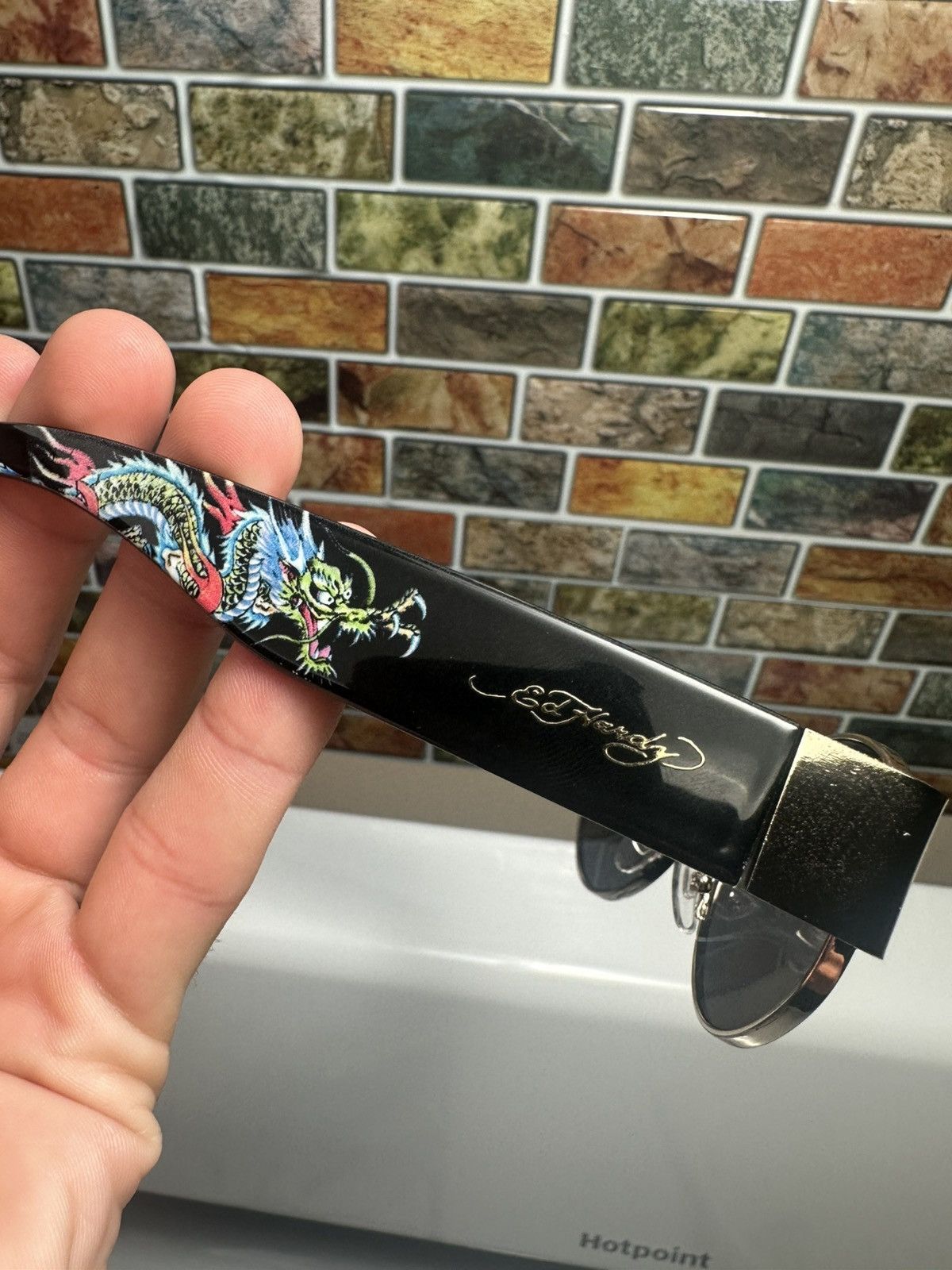 Ed Hardy Ed Hardy Sunglasses Black Gold Frame w Dragon Ed-Annunciat Size ONE SIZE - 3 Thumbnail