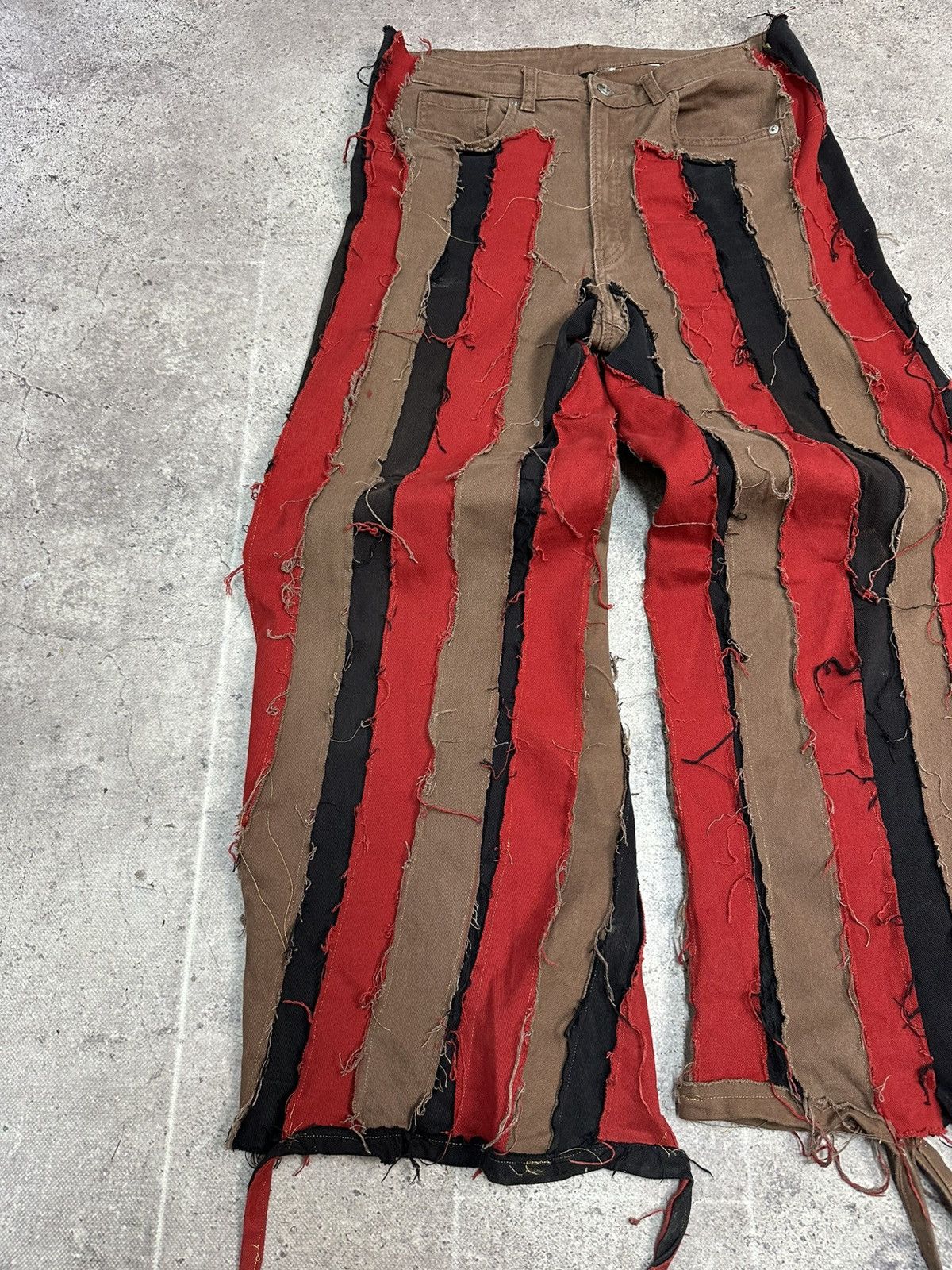 If Six Was Nine Vintage Junya Watanabe Style Striped Opium Denim Jeans Y2K Size US 33 - 6 Thumbnail