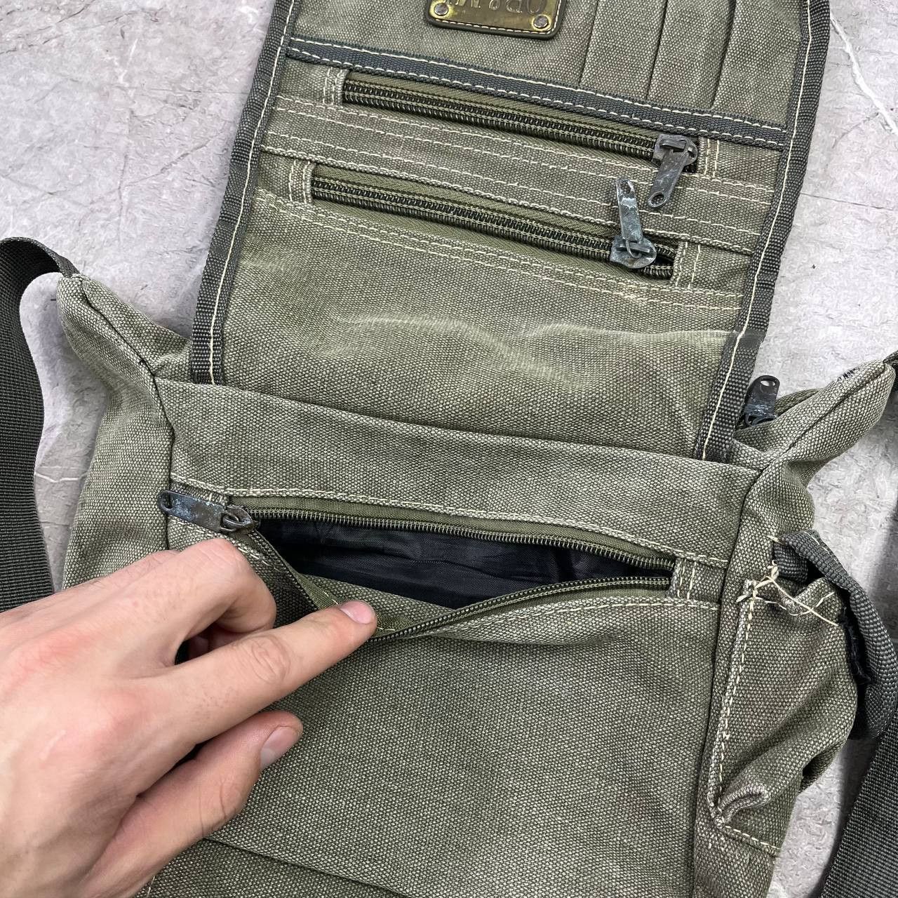 Japanese Brand Vintage Diesel Style Denim ORMI Faded Sling Bag Y2K Military Size ONE SIZE - 4 Thumbnail