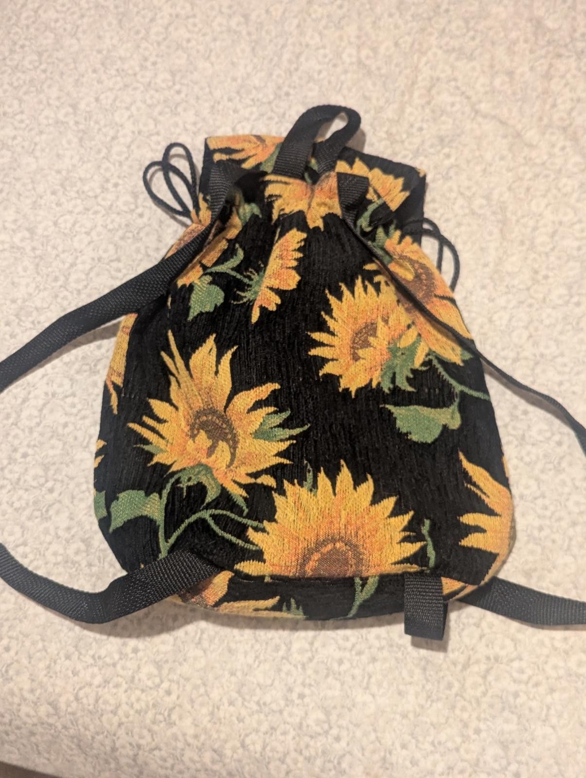 Designer Vintage 90s Sunflower Print Upholstery Fabric Backpack Size ONE SIZE - 5 Thumbnail
