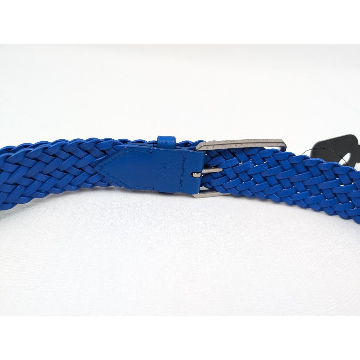 Bottega Veneta o1rshd1 Size: 105 / Nappa Woven Chevron Belt in Blue Size 40 - 17 Thumbnail
