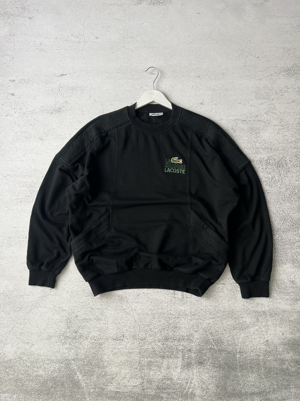Lacoste 🐊 Y2K Lacoste Vintage Sweatshirt 🇫🇷 Made In France Black XL Size US XL / EU 56 / 4 - 1 Thumbnail
