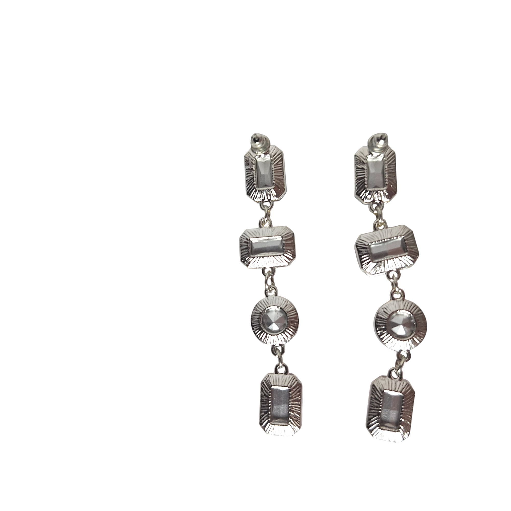 Other Multi-Color Crystal Drop Earrings Jewel Tone Geometric State Size ONE SIZE - 2 Thumbnail