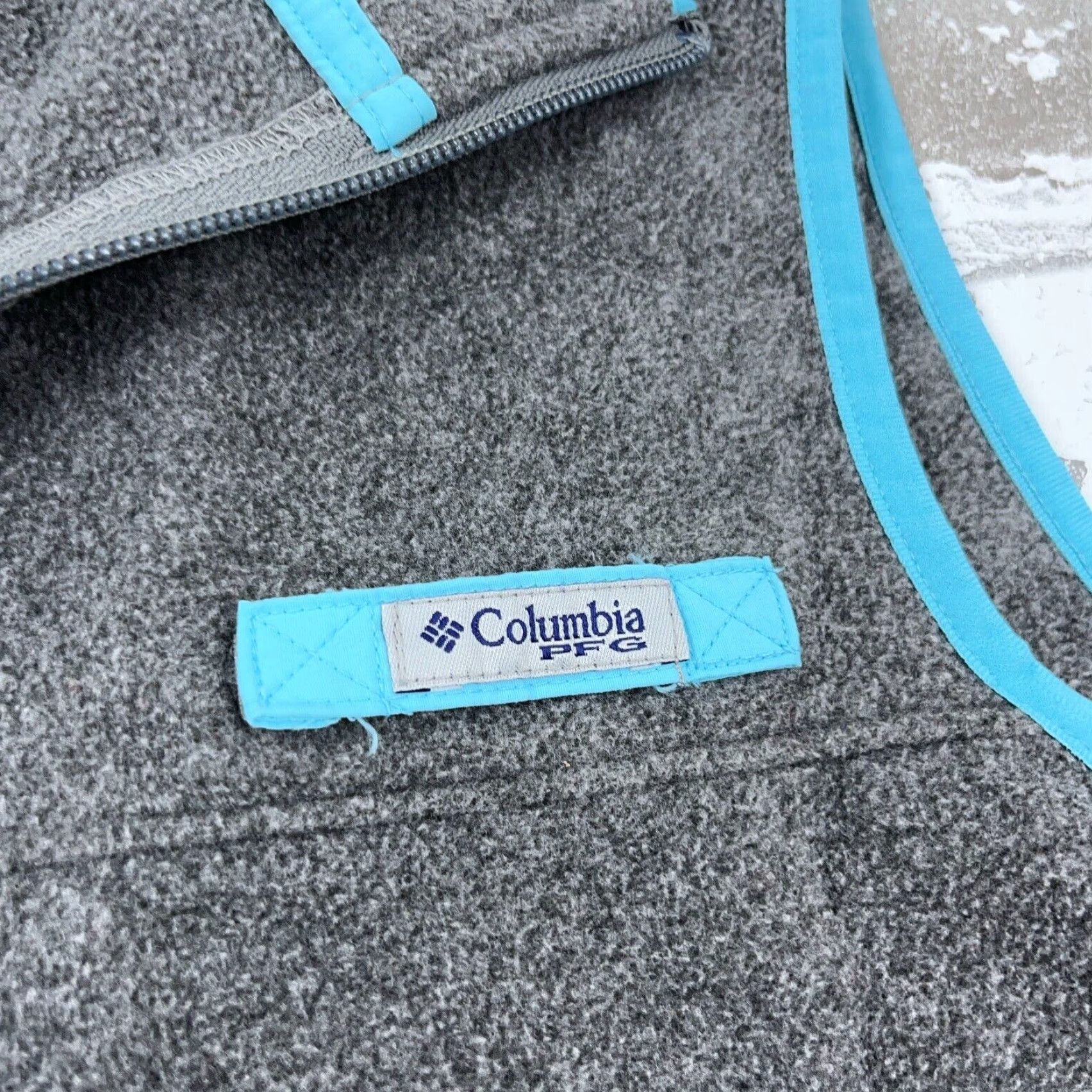 Layer 8 Columbia PFG Vest Women Medium Gray Blue Fleece A58 Size M / US 6-8 / IT 42-44 - 3 Thumbnail
