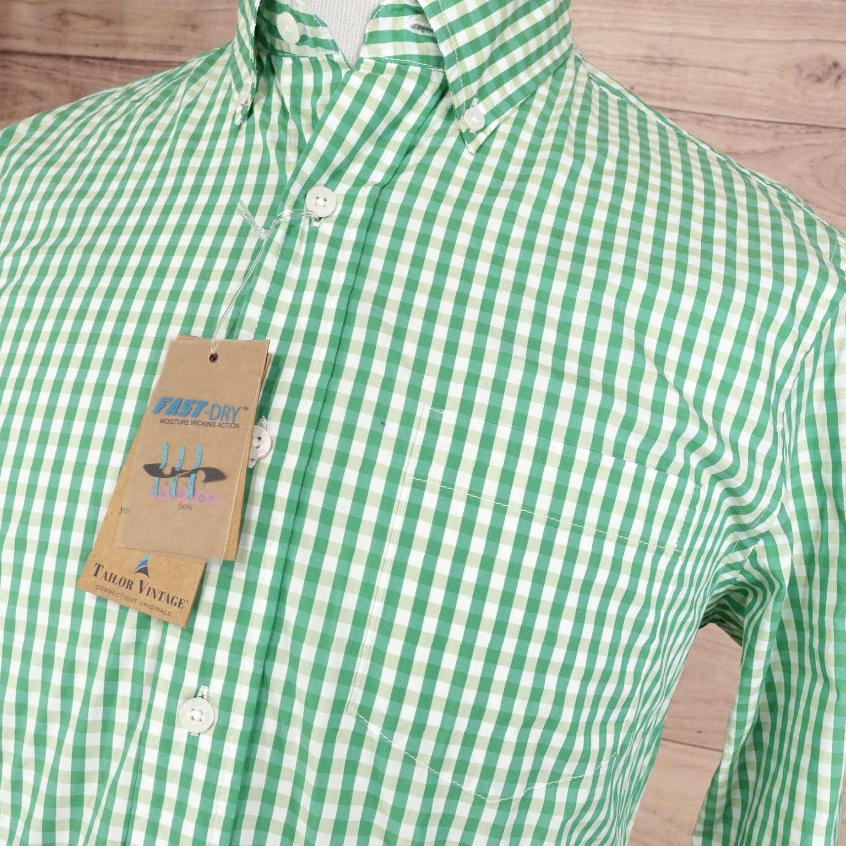 Vintage VINTAGE Tailor Vintage LuxePerformance Button-Down Shirt Mens M Green Check Long Sleeve Casual Business Size US M / EU 48-50 / 2 - 2 Thumbnail
