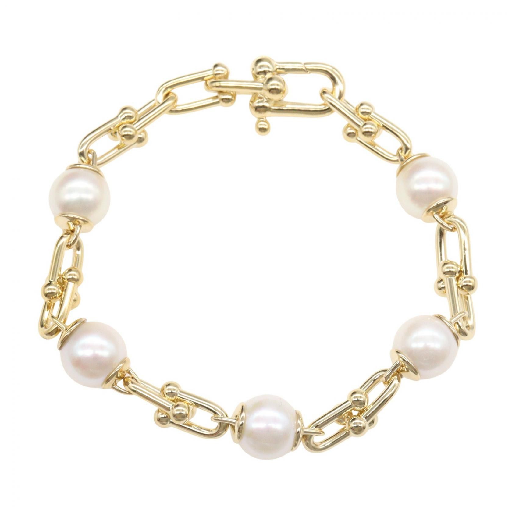 Tiffany & Co. Tiffany & Co. Tiffany＆Co HardWear Link Freshwater Pearl Au750 Bracelet Precious Metal Bracelet DUTY FREE for USA Size ONE SIZE - 1 Thumbnail