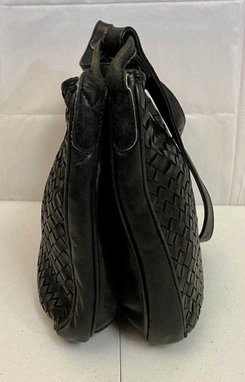 Cole Haan Cole Haan Black Leather Intrecciato Woven Shoulder Bag Size ONE SIZE - 4 Thumbnail